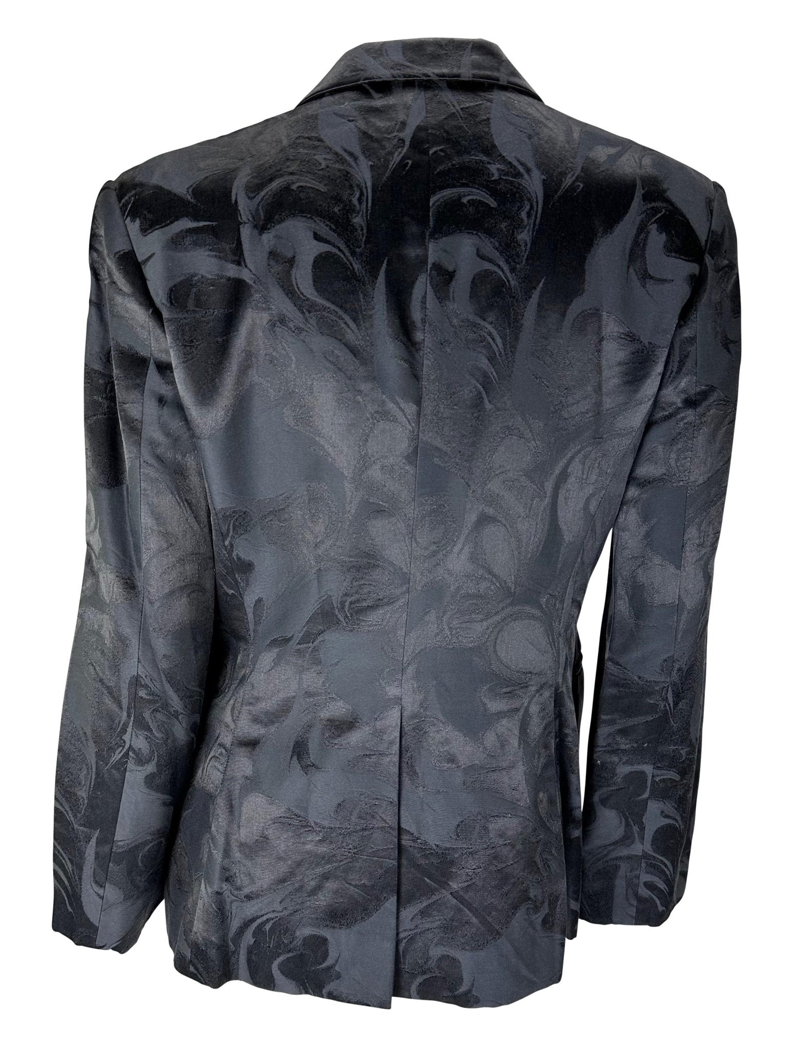 S/S 2001 Gucci by Tom Ford Liquid Pattern Jacquard Navy Blazer Jacket - RealList