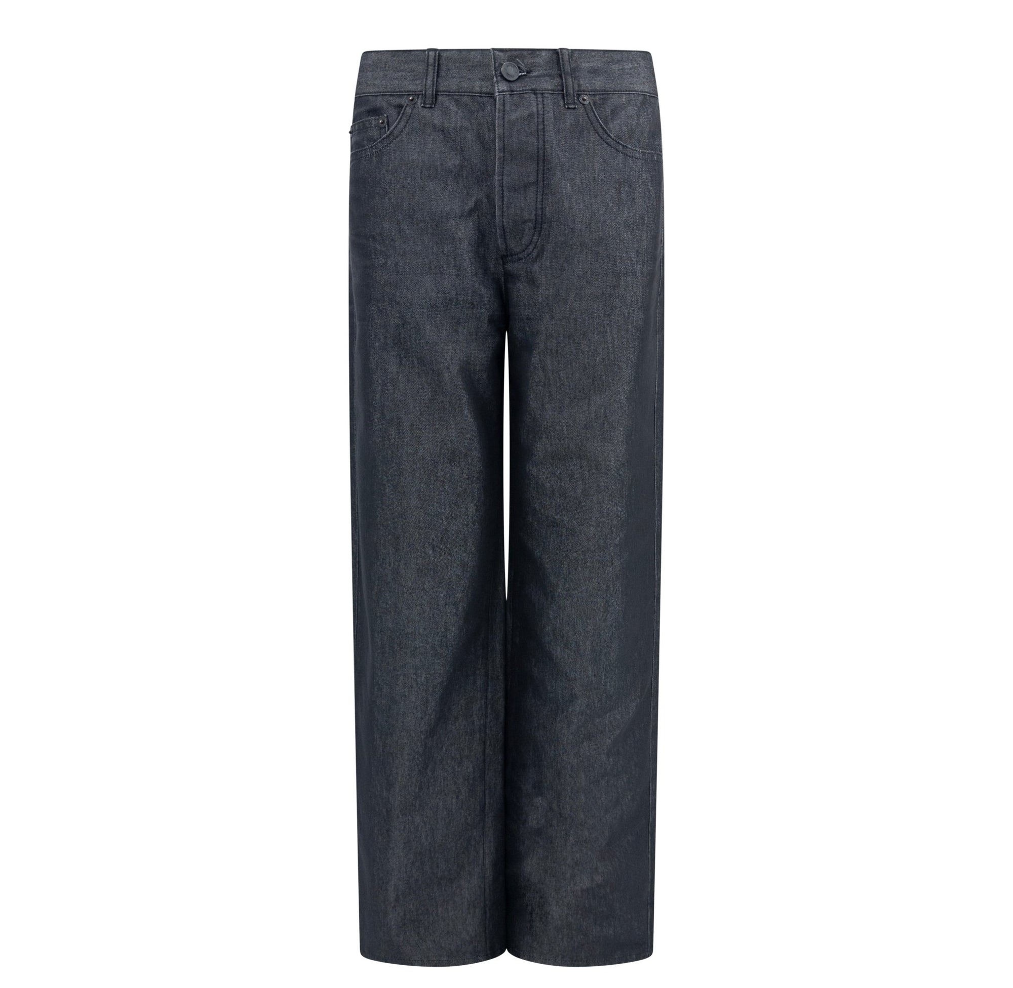 S/S 2001 Gucci by Tom Ford Metallic Grey Denim Chambray Jacket Pant Set - RealList