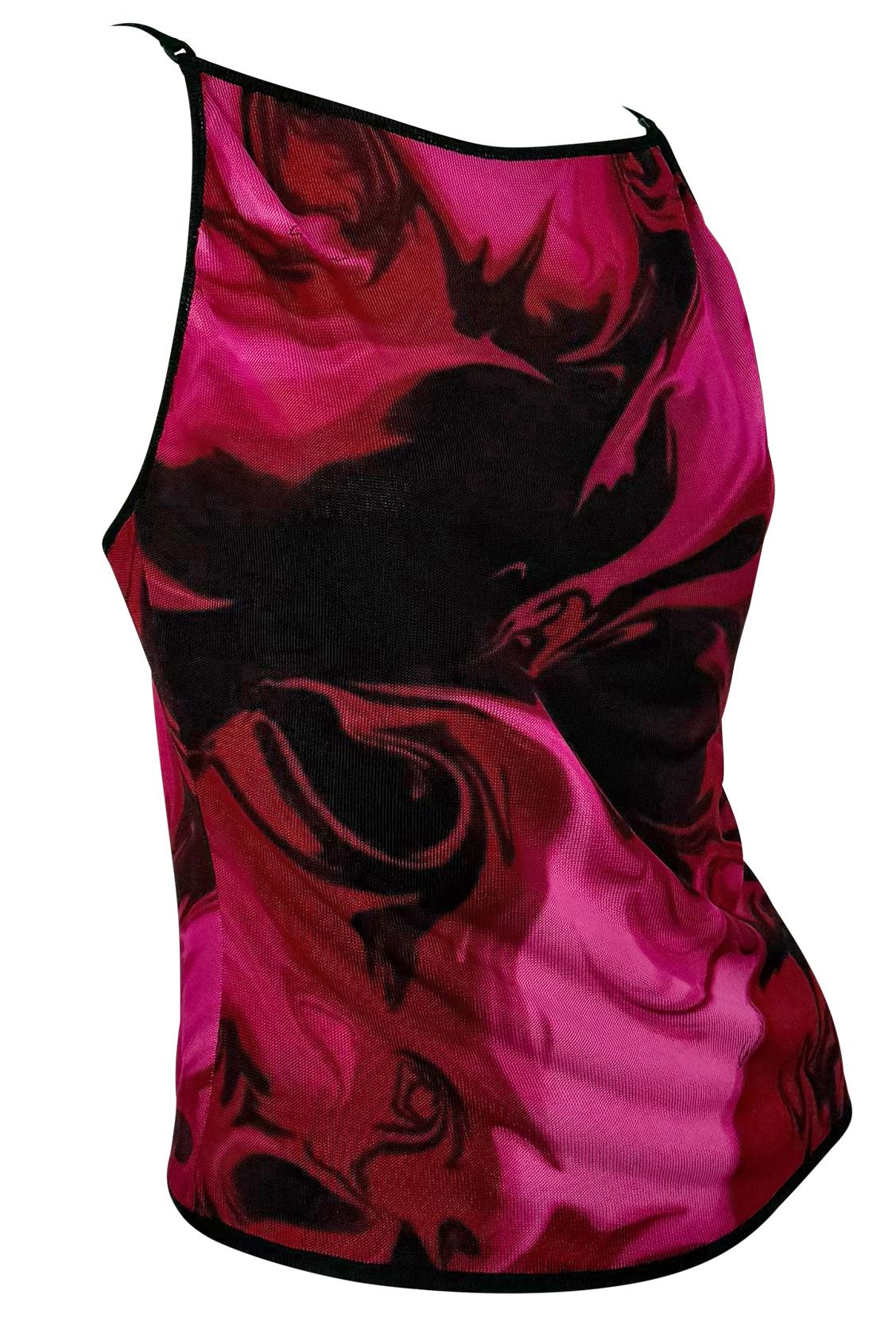 S/S 2001 Gucci by Tom Ford Print Liquid Logo Print Backless Tank Top - RealList