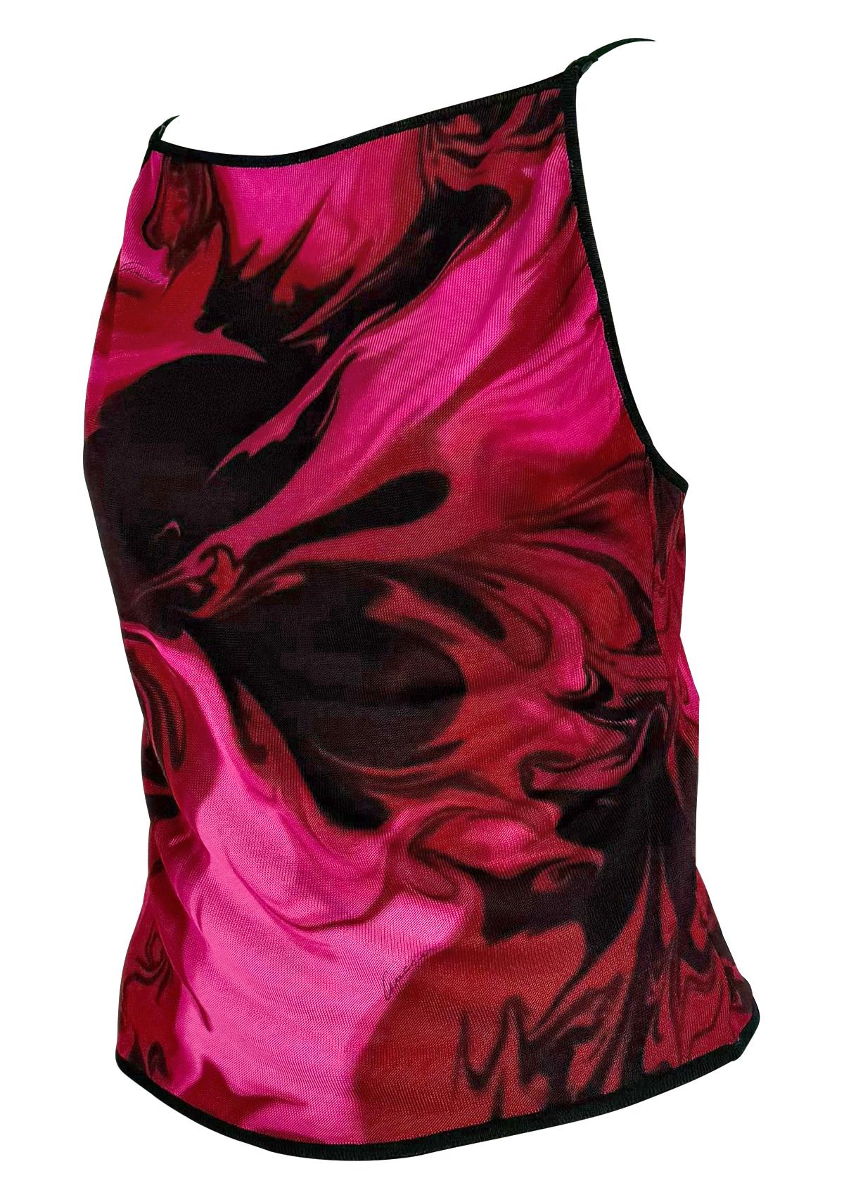 S/S 2001 Gucci by Tom Ford Print Liquid Logo Print Backless Tank Top - RealList