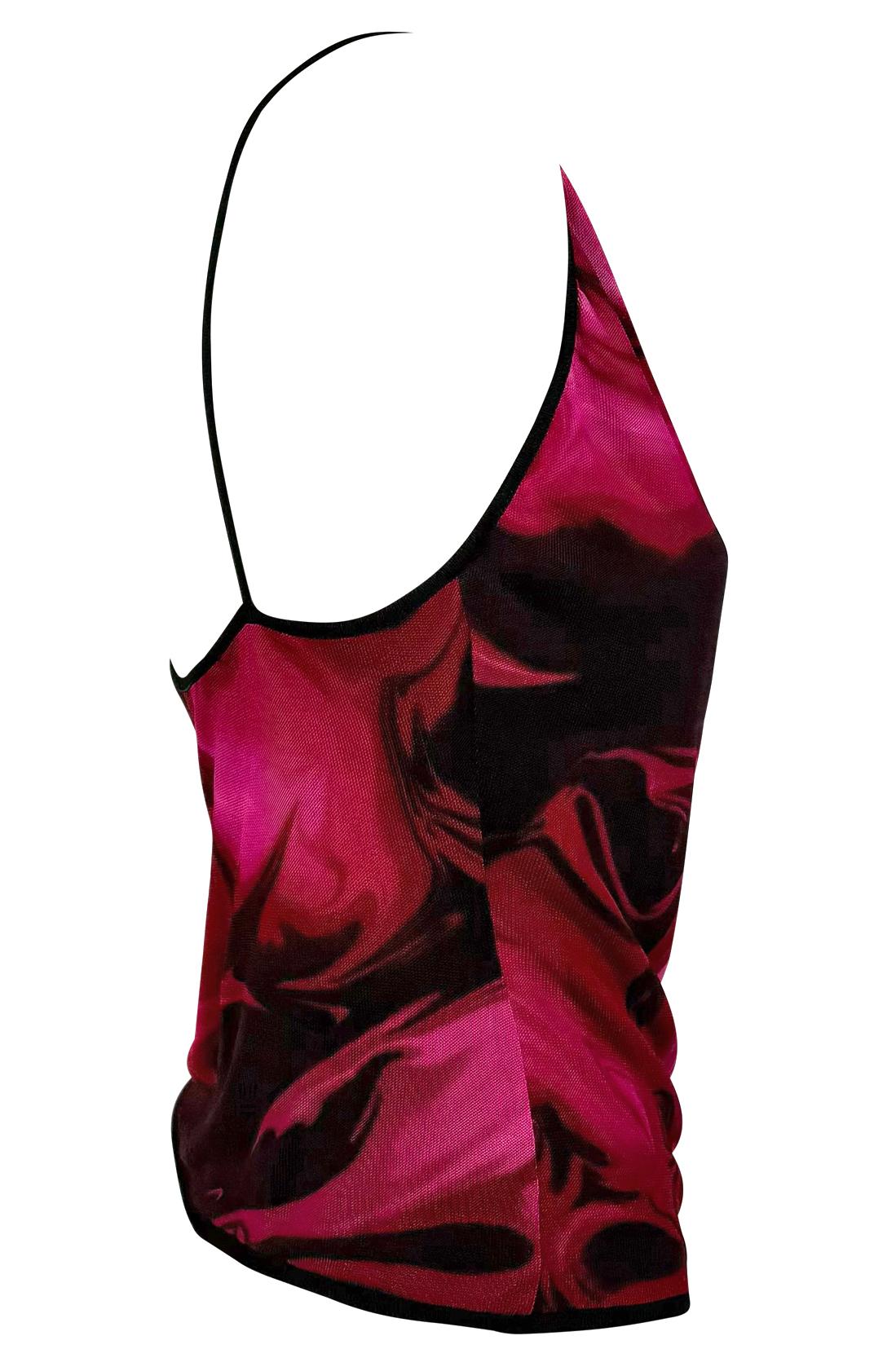 S/S 2001 Gucci by Tom Ford Print Liquid Logo Print Backless Tank Top - RealList