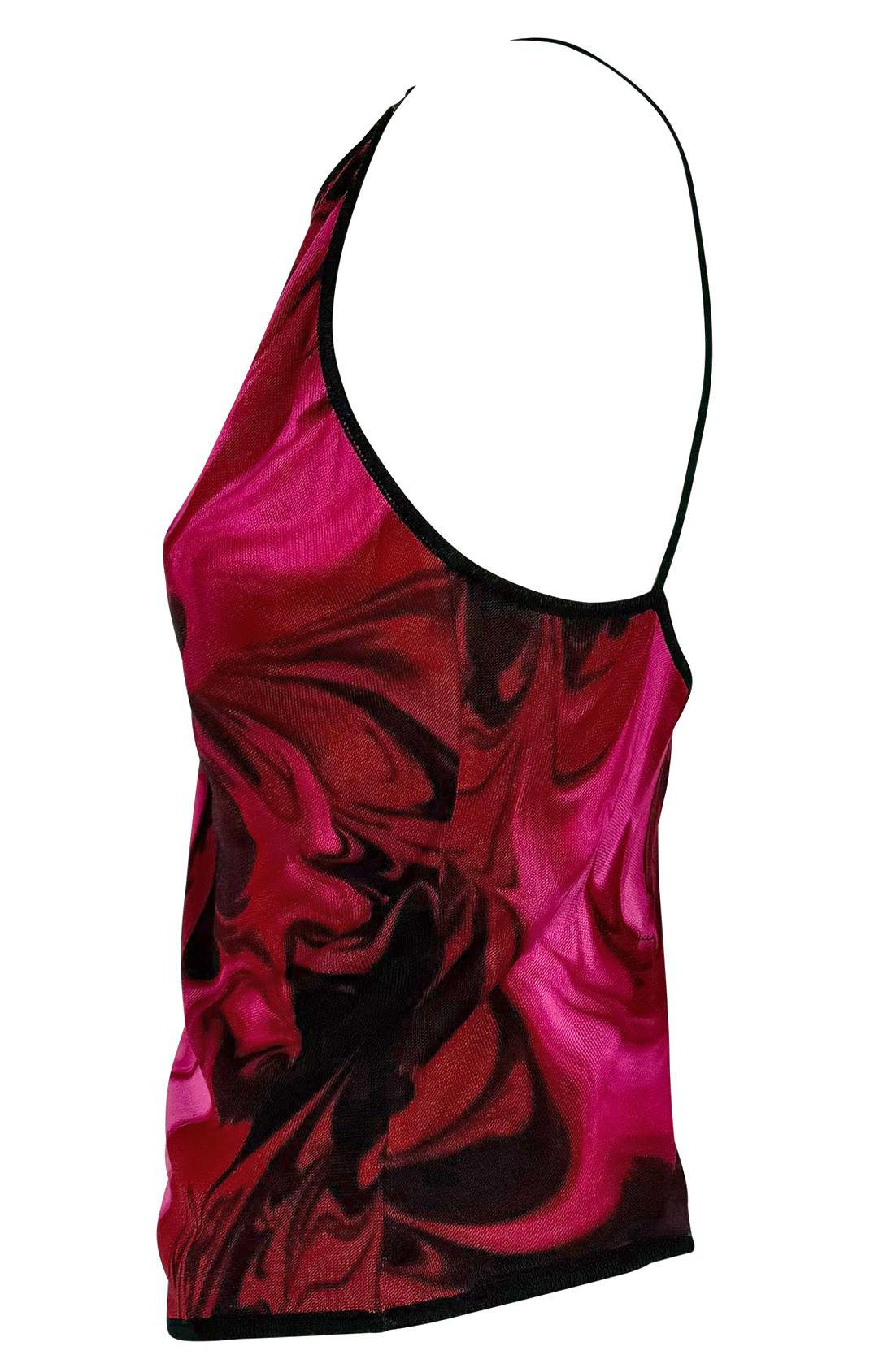S/S 2001 Gucci by Tom Ford Print Liquid Logo Print Backless Tank Top - RealList