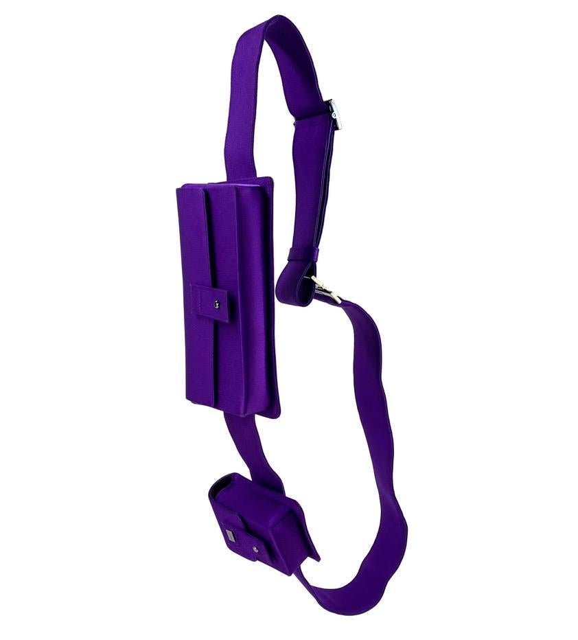 S/S 2001 Gucci by Tom Ford Purple Silk Satin Waist & Shoulder Bag Runway - RealList