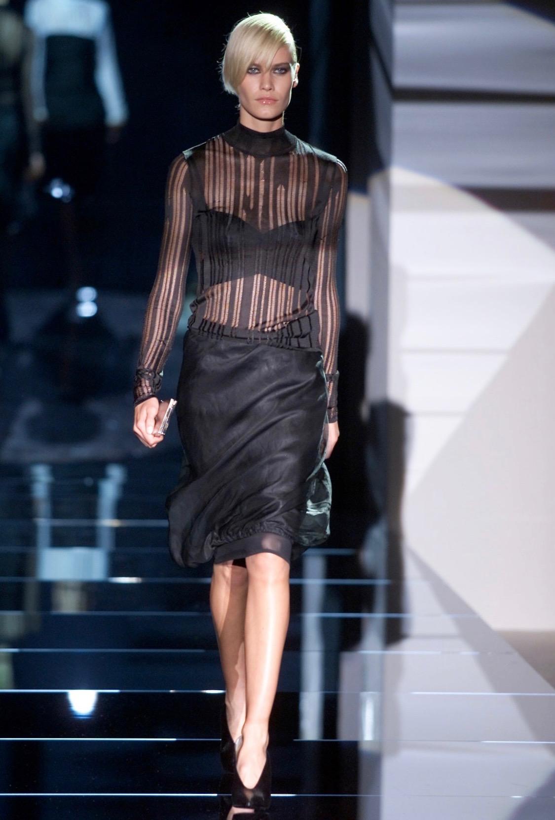 S/S 2001 Gucci by Tom Ford Runway Black Satin Crossover Bralette Top - RealList