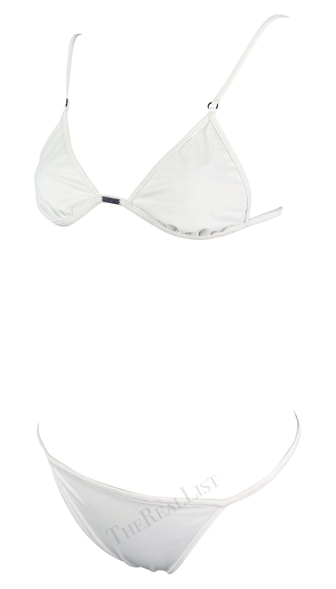 S/S 2001 Gucci by Tom Ford White Bikini Two - Piece Swimsuit Set - RealList