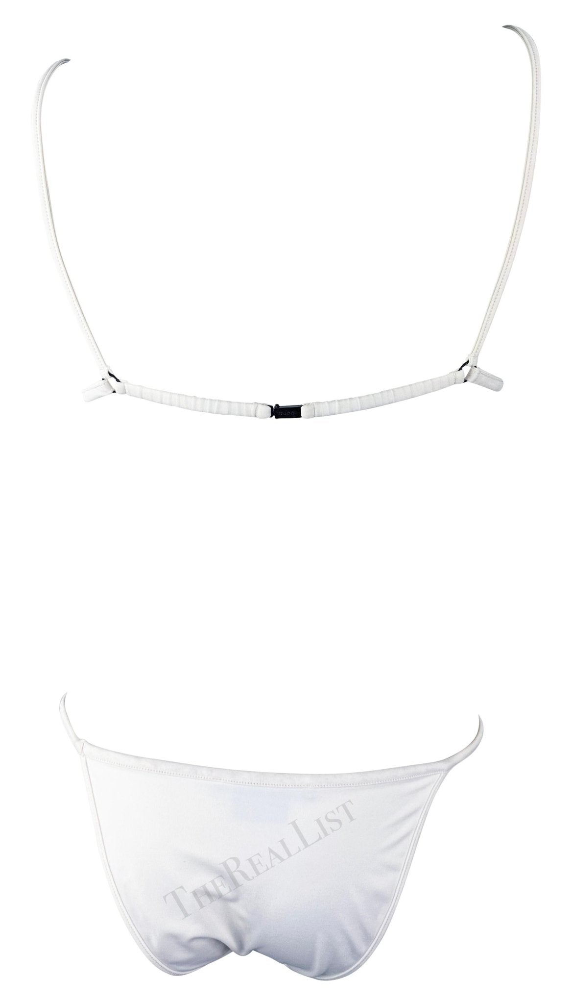 S/S 2001 Gucci by Tom Ford White Bikini Two - Piece Swimsuit Set - RealList