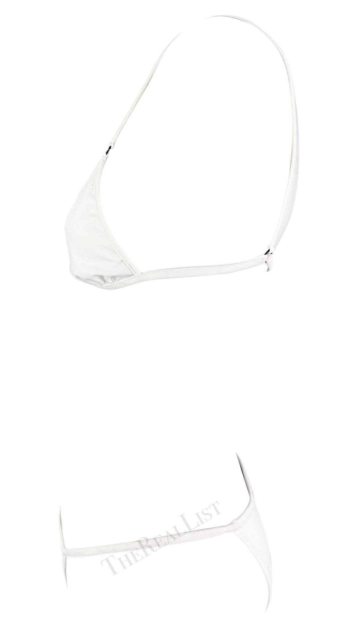 S/S 2001 Gucci by Tom Ford White Bikini Two - Piece Swimsuit Set - RealList