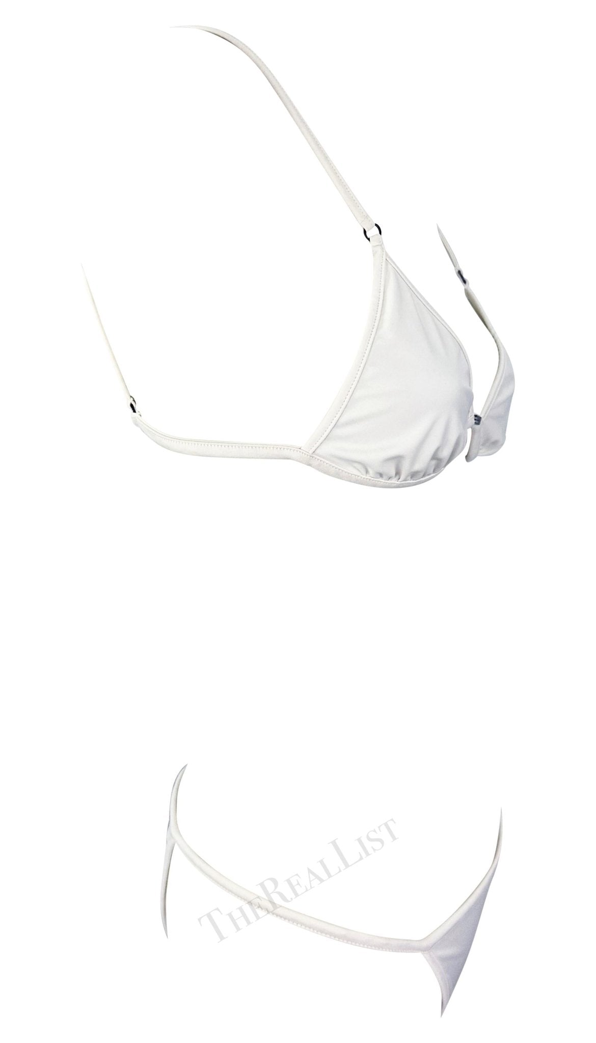 S/S 2001 Gucci by Tom Ford White Bikini Two - Piece Swimsuit Set - RealList