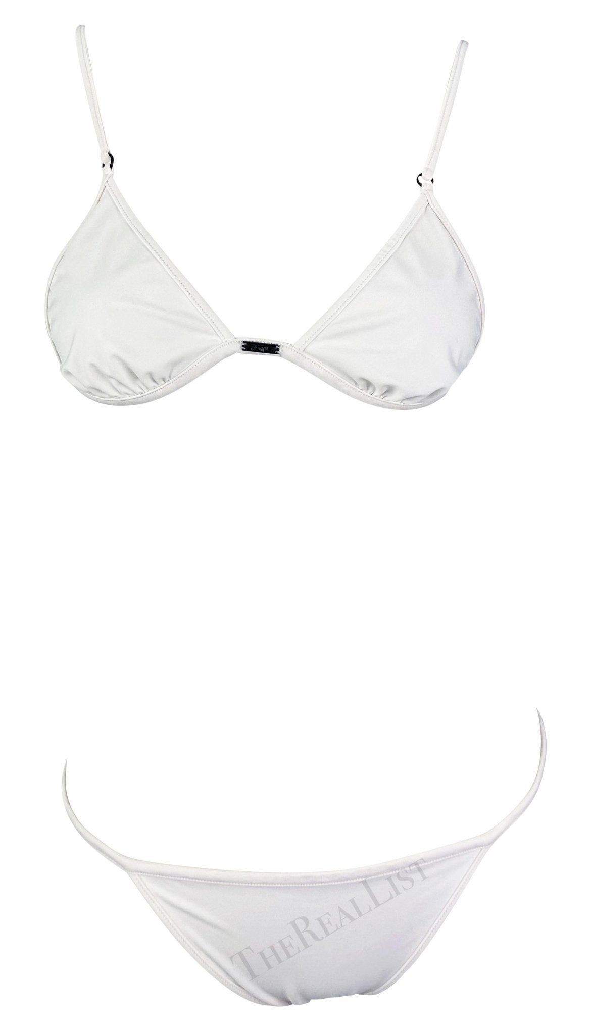 S/S 2001 Gucci by Tom Ford White Bikini Two - Piece Swimsuit Set - RealList
