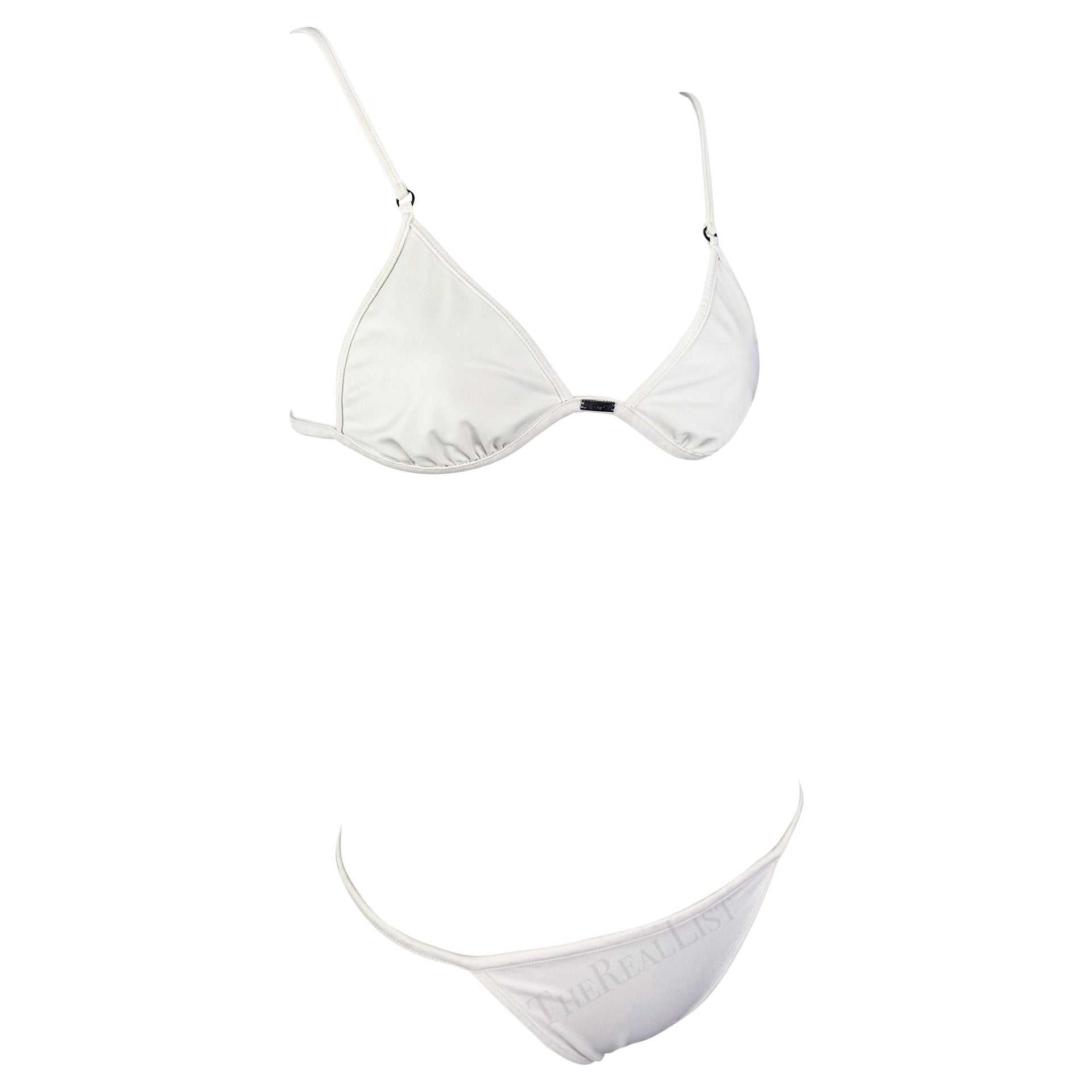 S/S 2001 Gucci by Tom Ford White Bikini Two - Piece Swimsuit Set - RealList