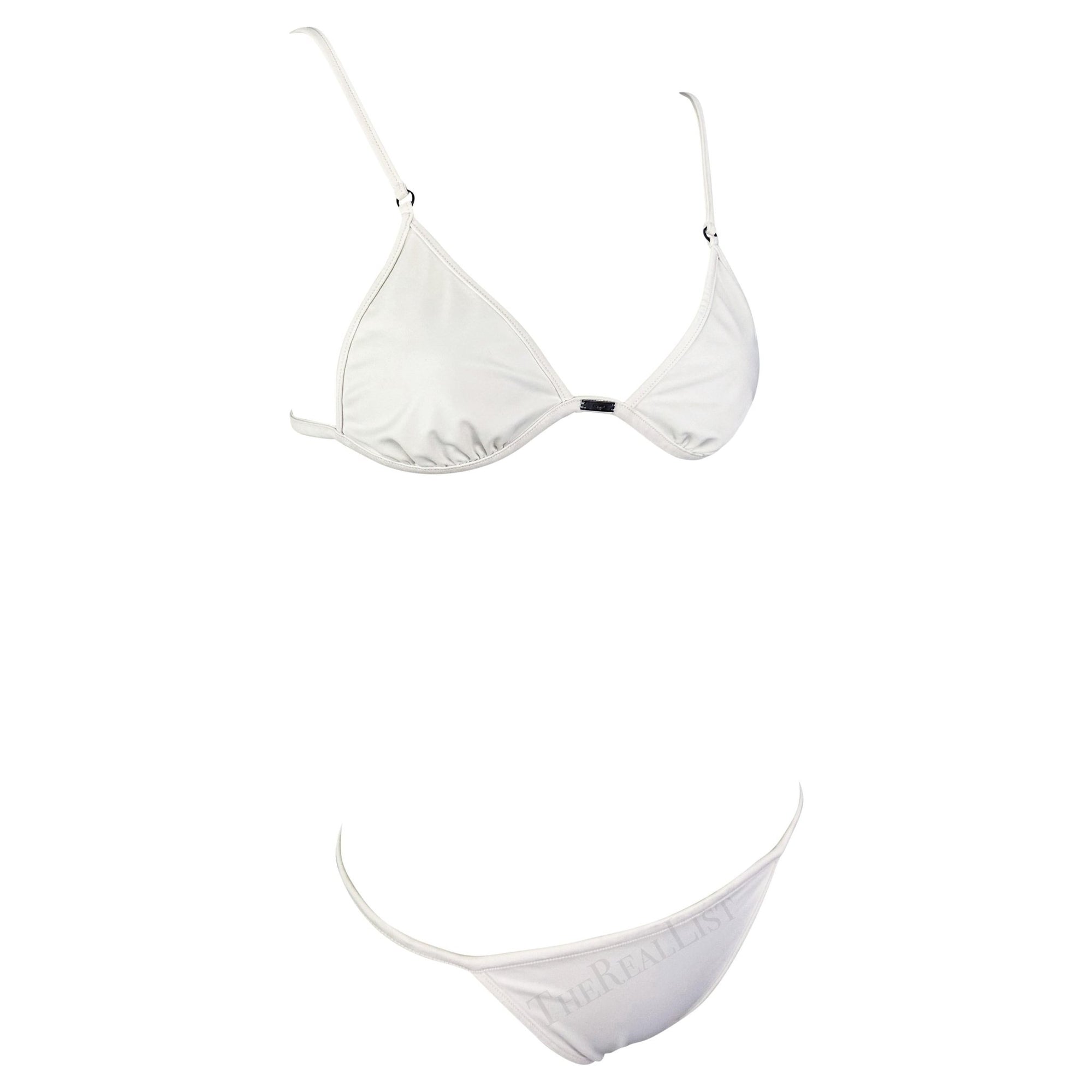 S/S 2001 Gucci by Tom Ford White Bikini Two - Piece Swimsuit Set - RealList