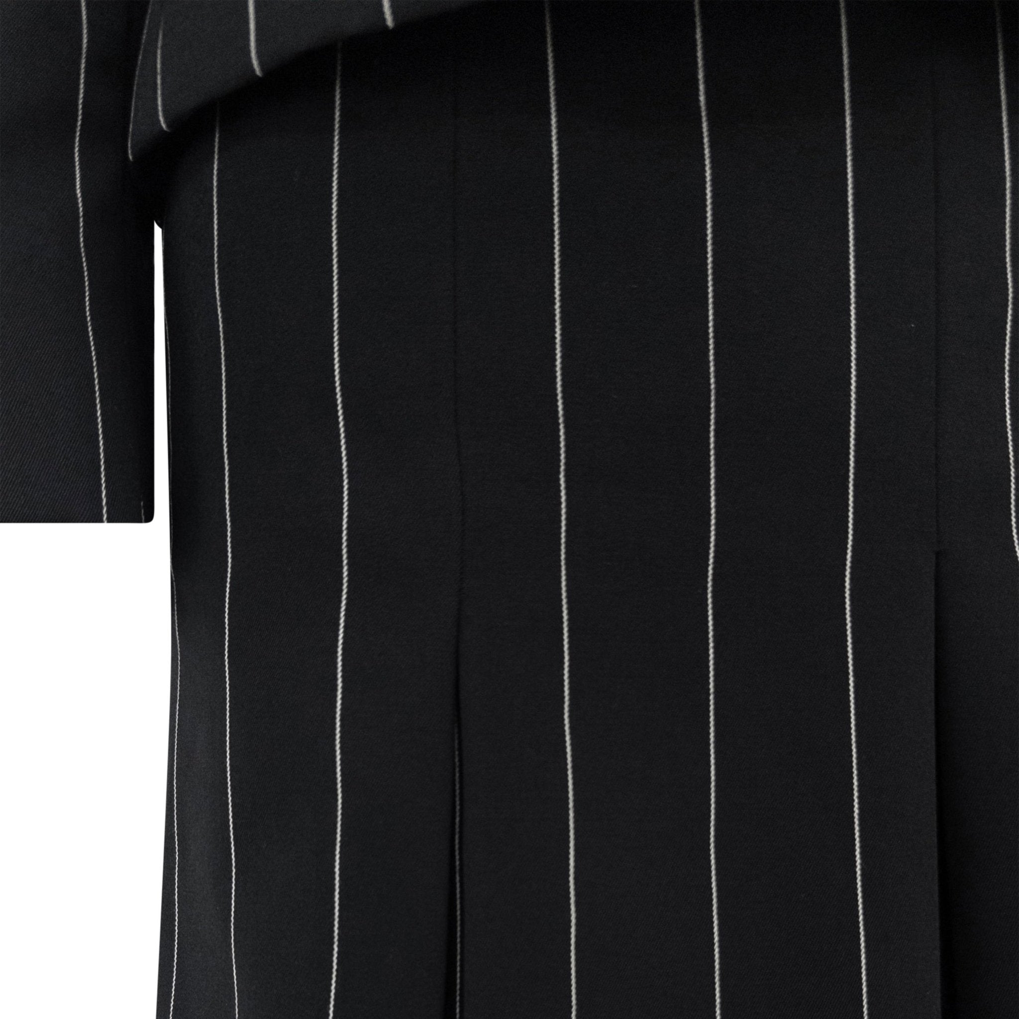 S/S 2001 Ralph Lauren Runway Black Pinstripe Pleated Mini Skirt Suit - RealList