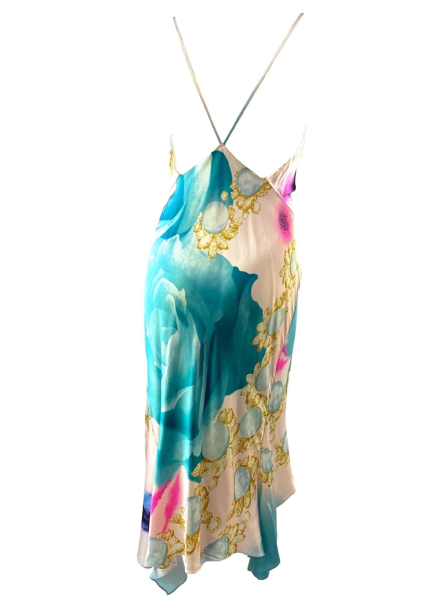 S/S 2001 Roberto Cavalli Liz Taylor Print Silk Dress - RealList