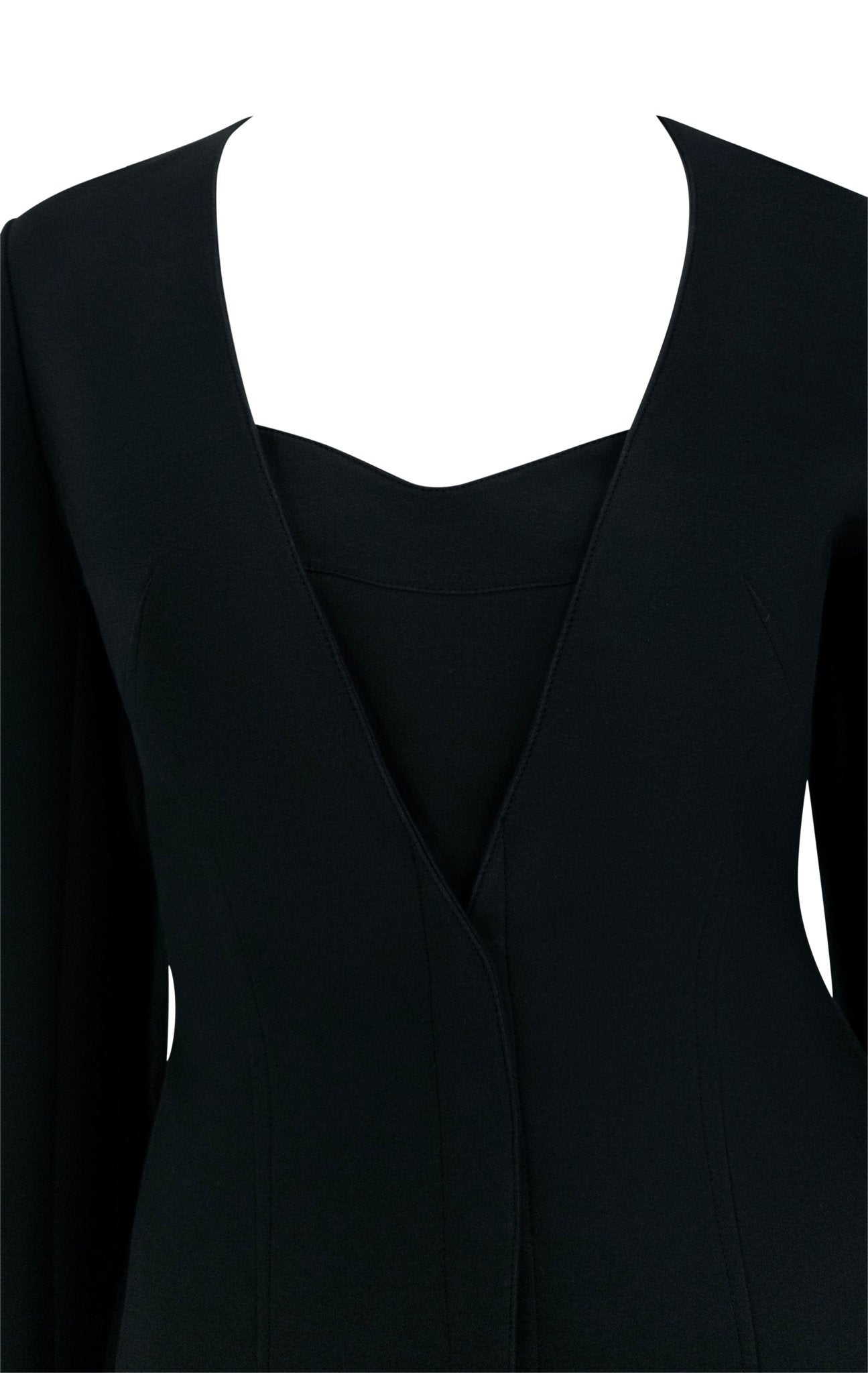 S/S 2001 Thierry Mugler Black Convertible Bustier Snap Blazer Jacket - RealList