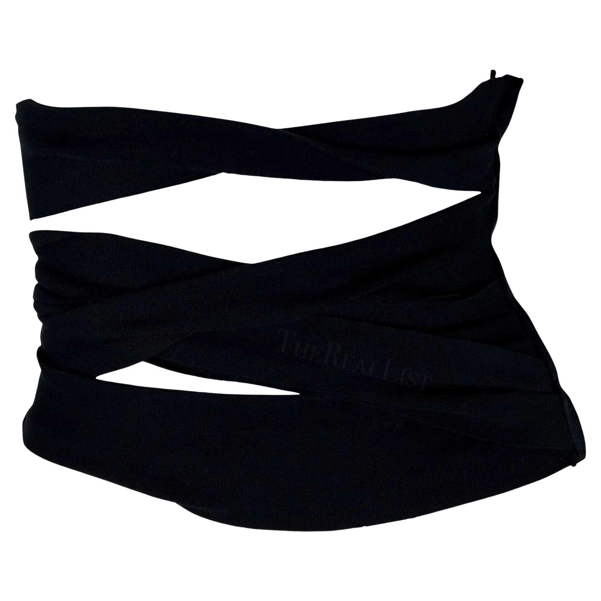 S/S 2001 Yves Saint Laurent by Tom Ford Black Bandage Corset Waist Belt Top - RealList