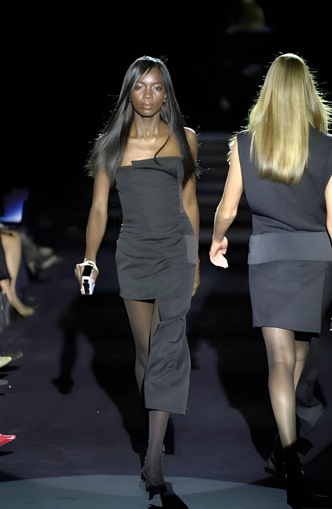 S/S 2001 Yves Saint Laurent by Tom Ford Runway Asymmetric Bandage Mini Dress - RealList