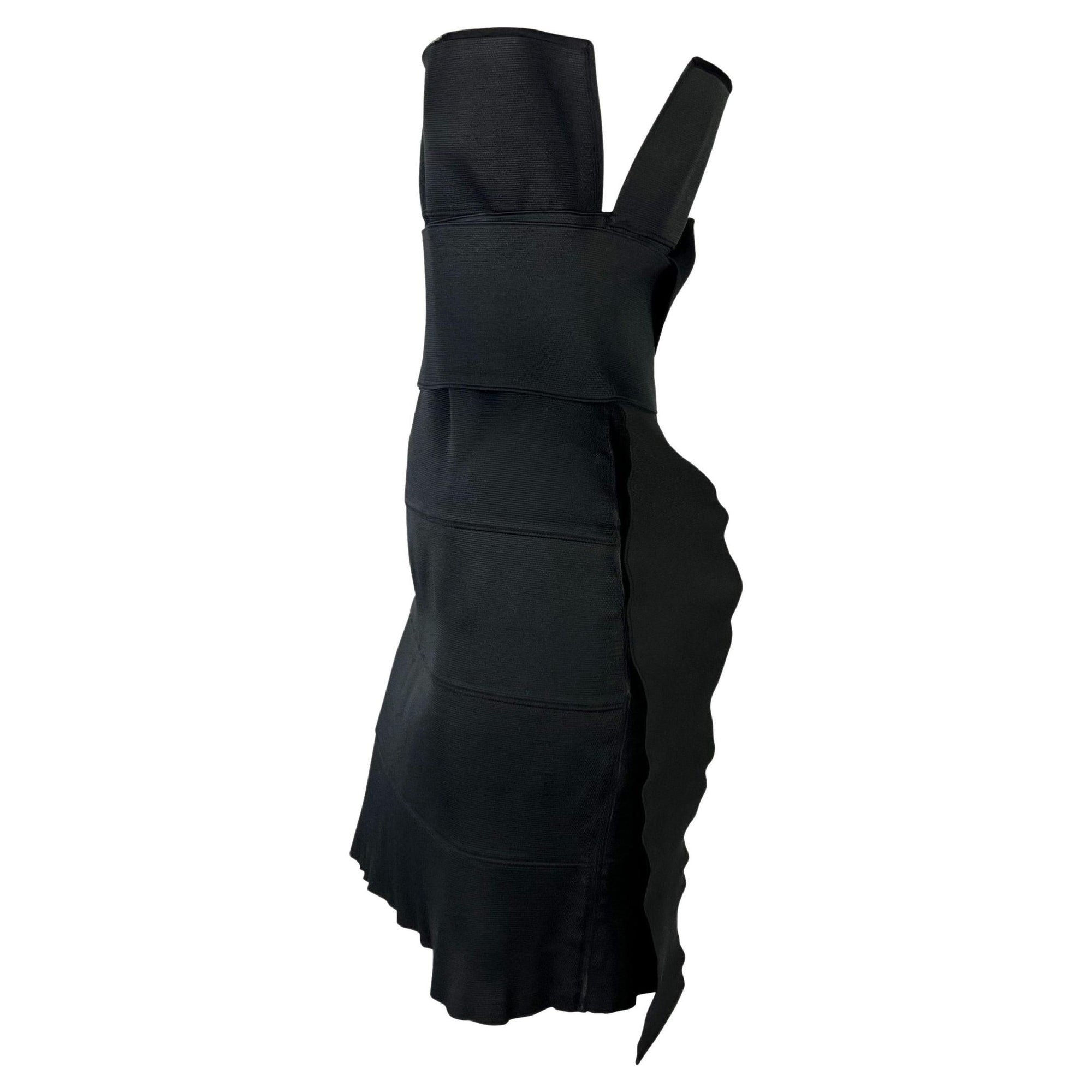 S/S 2001 Yves Saint Laurent by Tom Ford Runway Bandage Strap Black Mini Dress - RealList