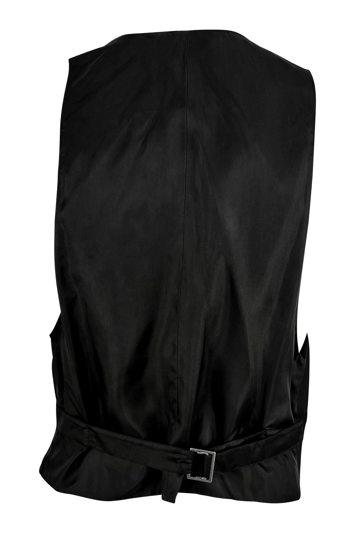 S/S 2001 Yves Saint Laurent by Tom Ford Runway Debut Plunging Black Tuxedo Vest - RealList