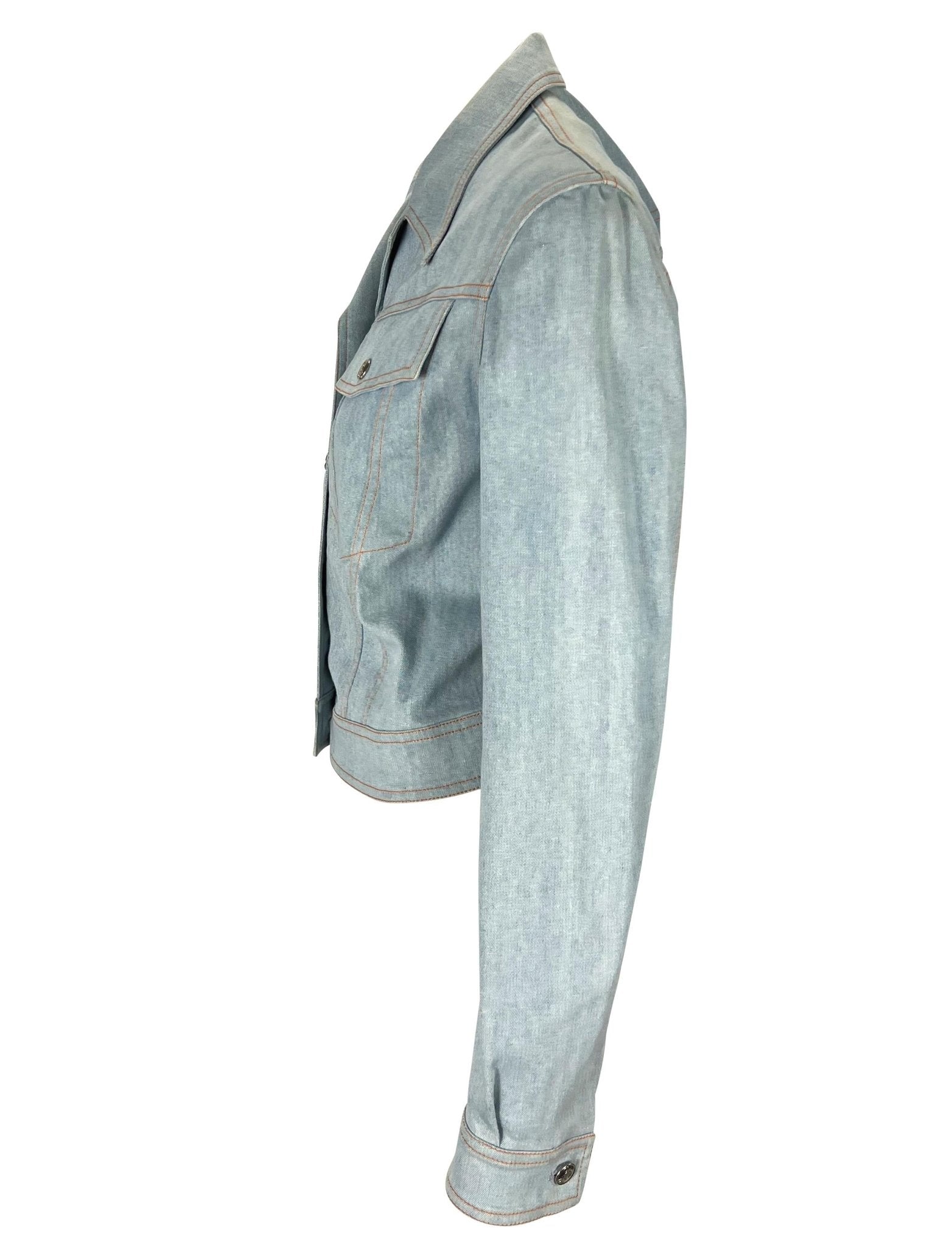 S/S 2002 Christian Dior by John Galliano Denim Butterfly Rhinestone Jacket - RealList