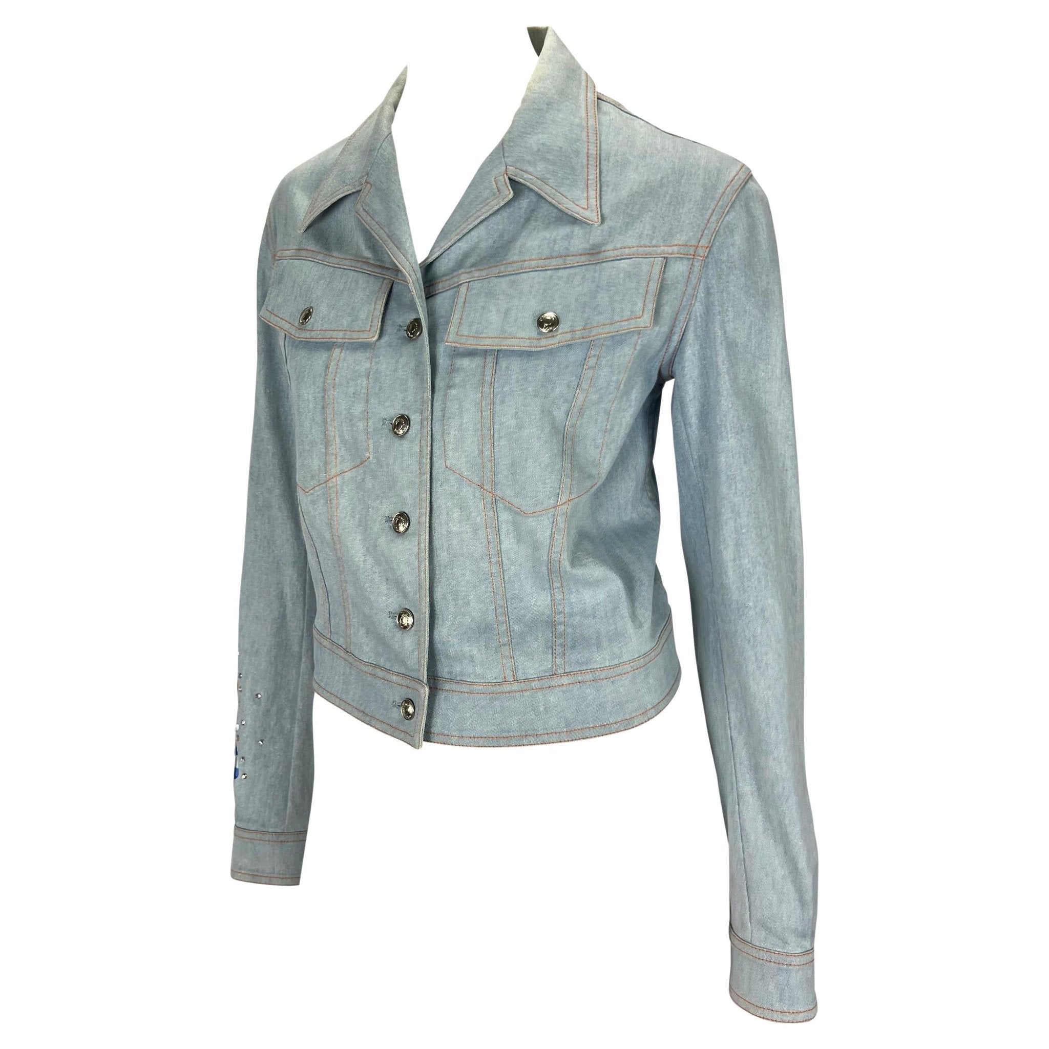 S/S 2002 Christian Dior by John Galliano Denim Butterfly Rhinestone Jacket - RealList