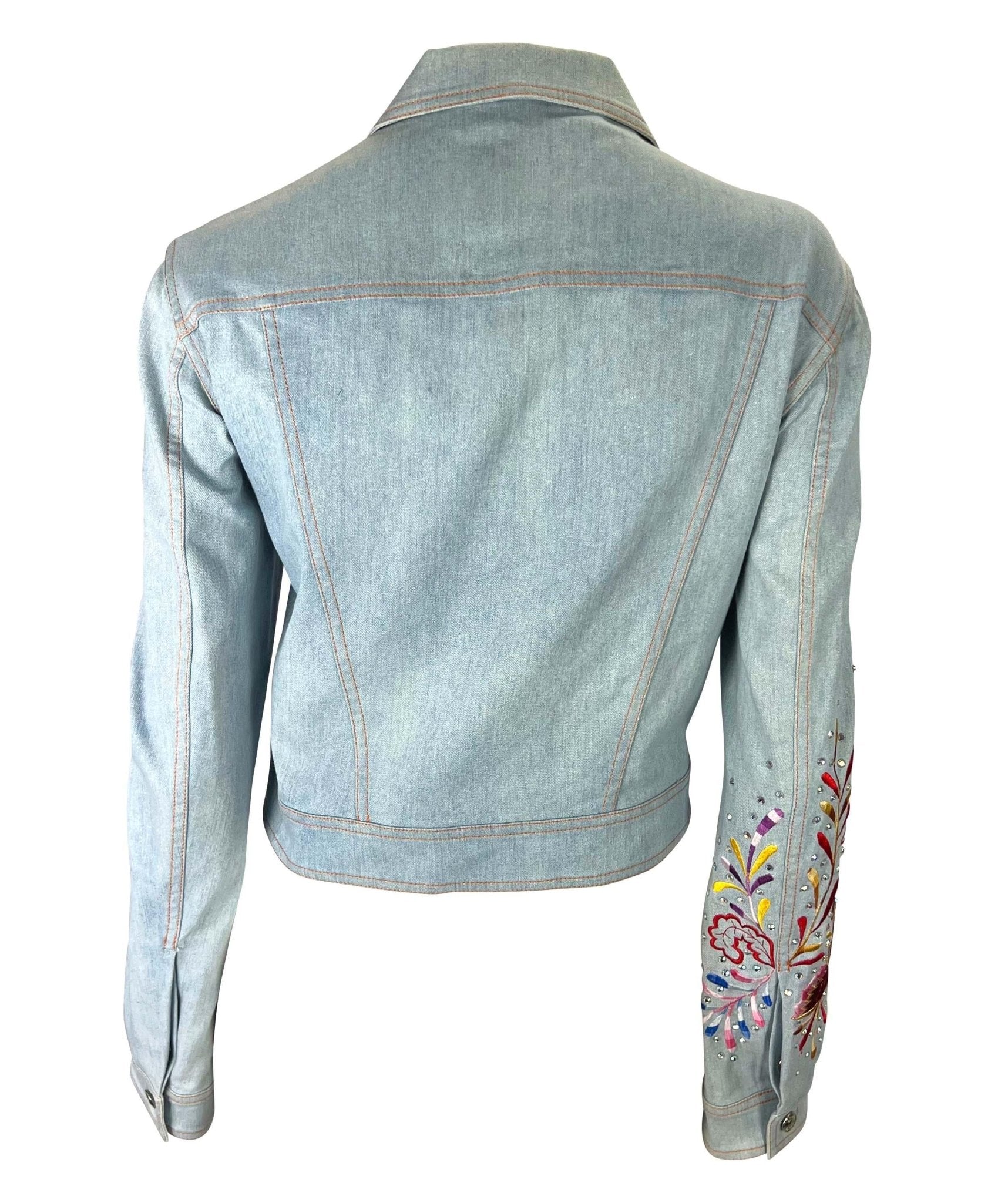 S/S 2002 Christian Dior by John Galliano Denim Butterfly Rhinestone Jacket - RealList
