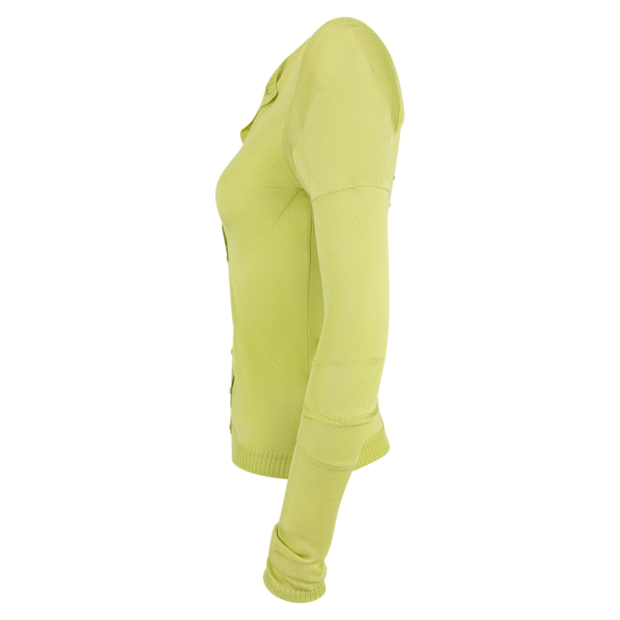 S/S 2002 Christian Dior by John Galliano Green Butterfly Embellished Knit Cardigan - RealList