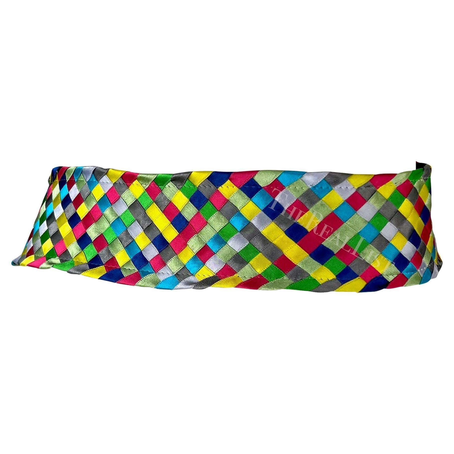 S/S 2002 Dolce & Gabbana Runway Multicolor Woven Silk Ribbon Belt - RealList