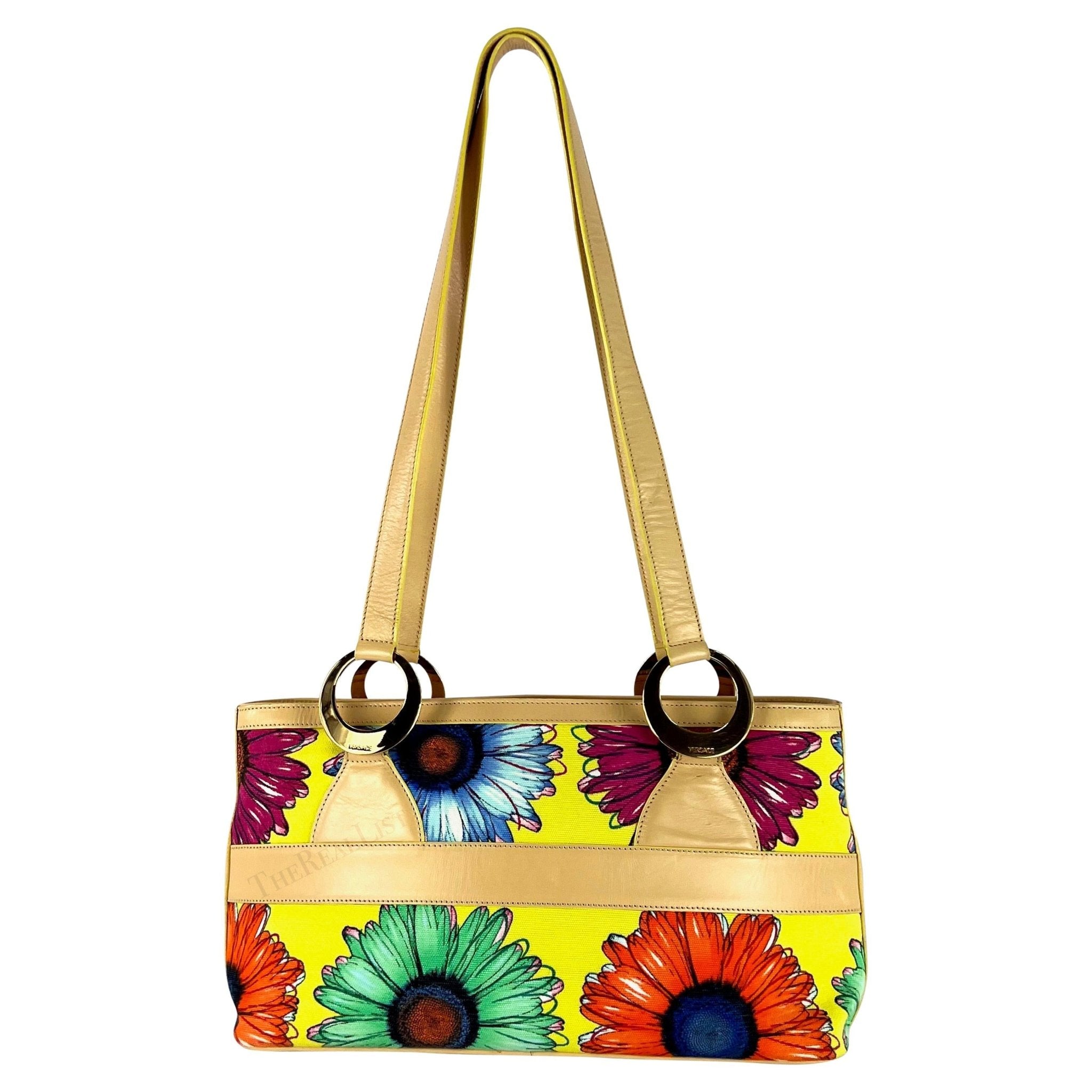 S/S 2002 Gianni Versace by Donatella Floral Pop Art Print Shoulder Bag - RealList