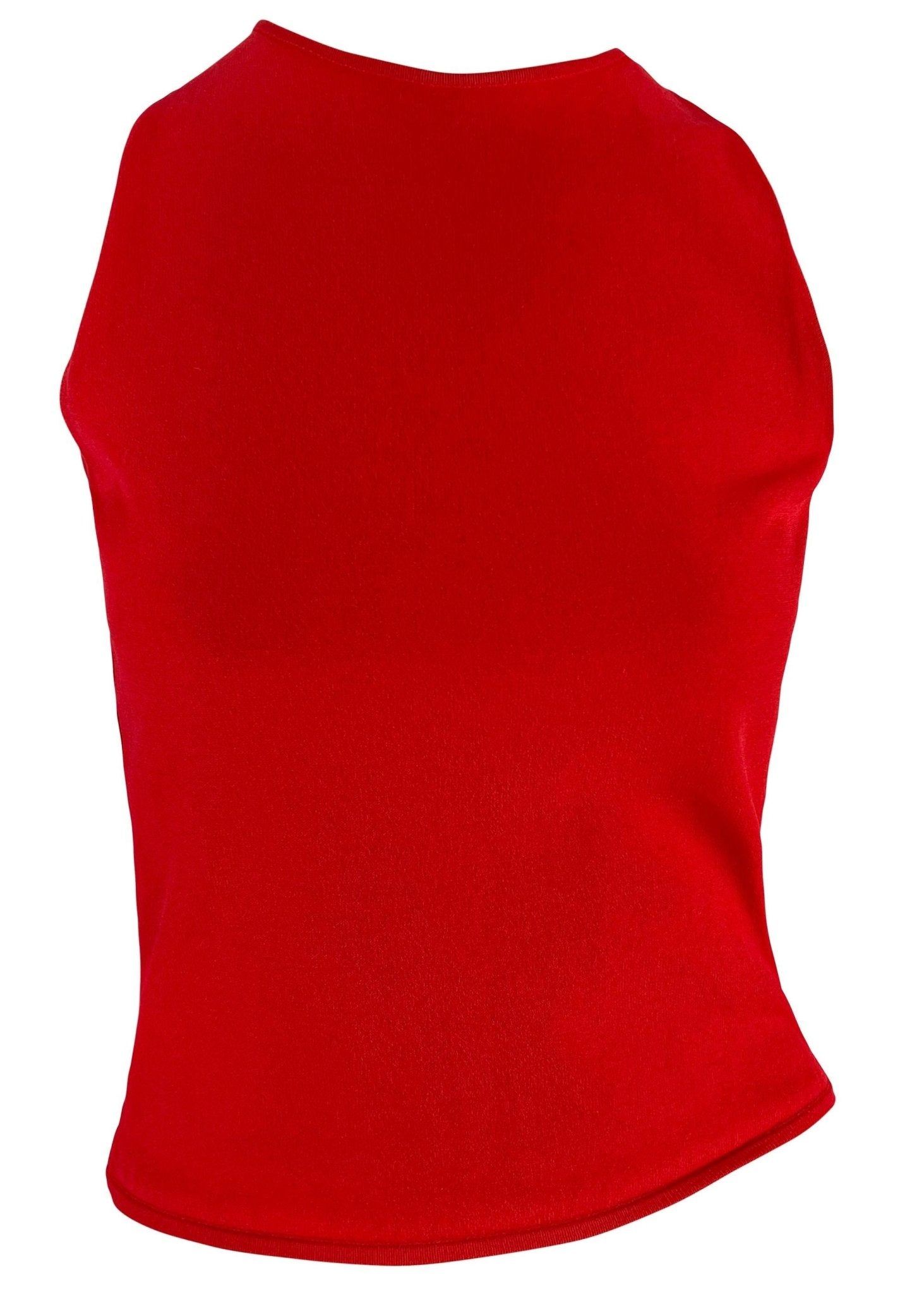 S/S 2002 Gianni Versace by Donatella Red Cut Out Sleeveless Top - RealList