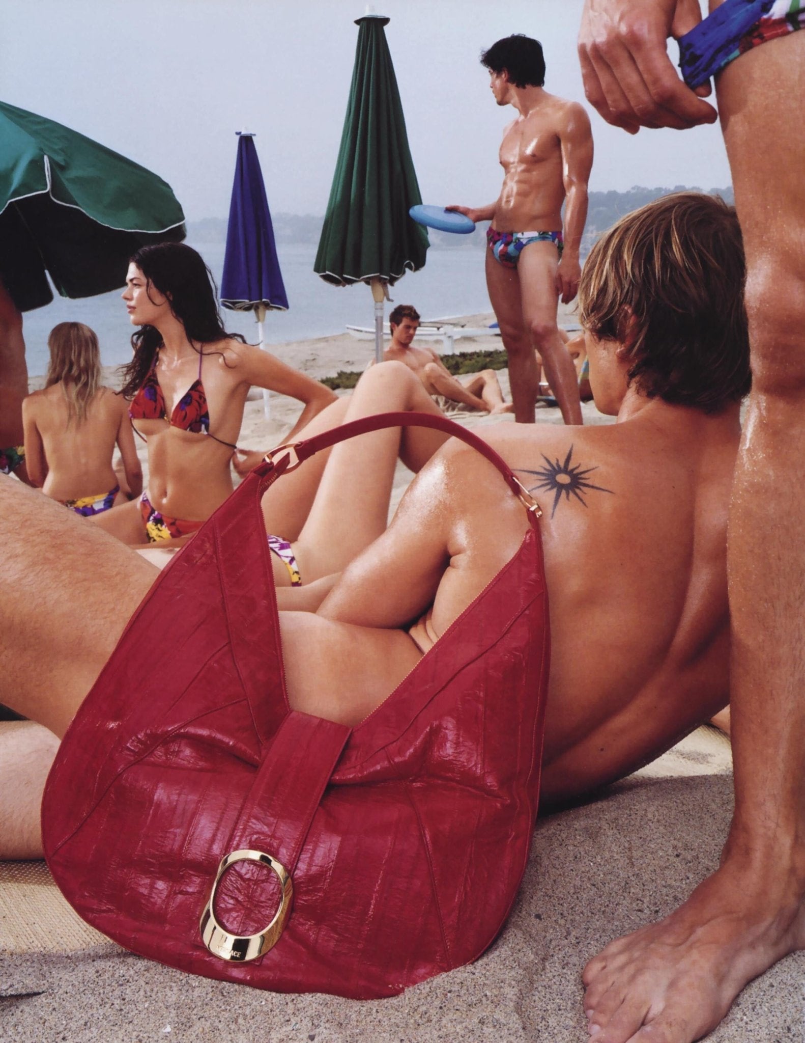 S/S 2002 Gianni Versace by Donatella Runway Ad Red Genuine Eel Skin Shoulder Bag - RealList