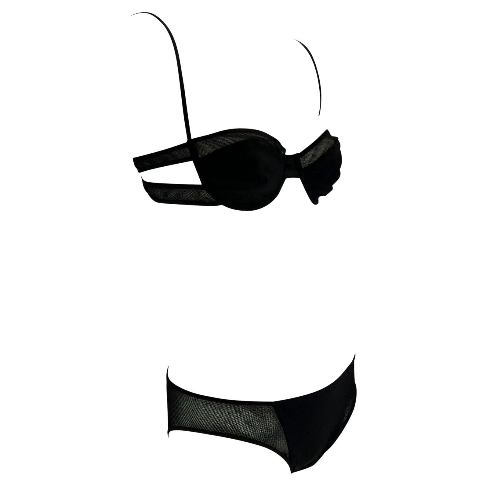 S/S 2002 Gucci by Tom Ford Black Sheer Mesh Bikini Set NWT - RealList