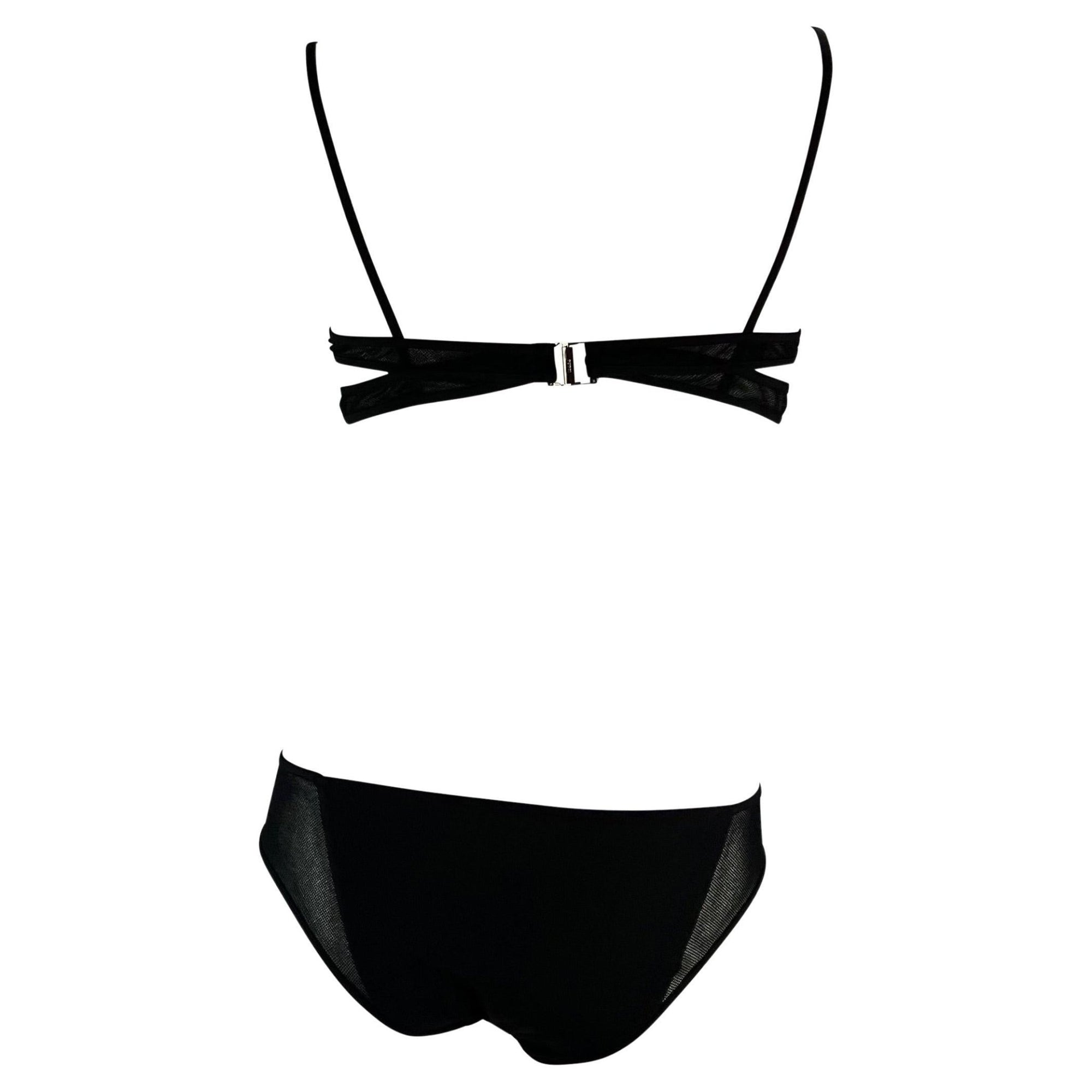 S/S 2002 Gucci by Tom Ford Black Sheer Mesh Bikini Set NWT - RealList
