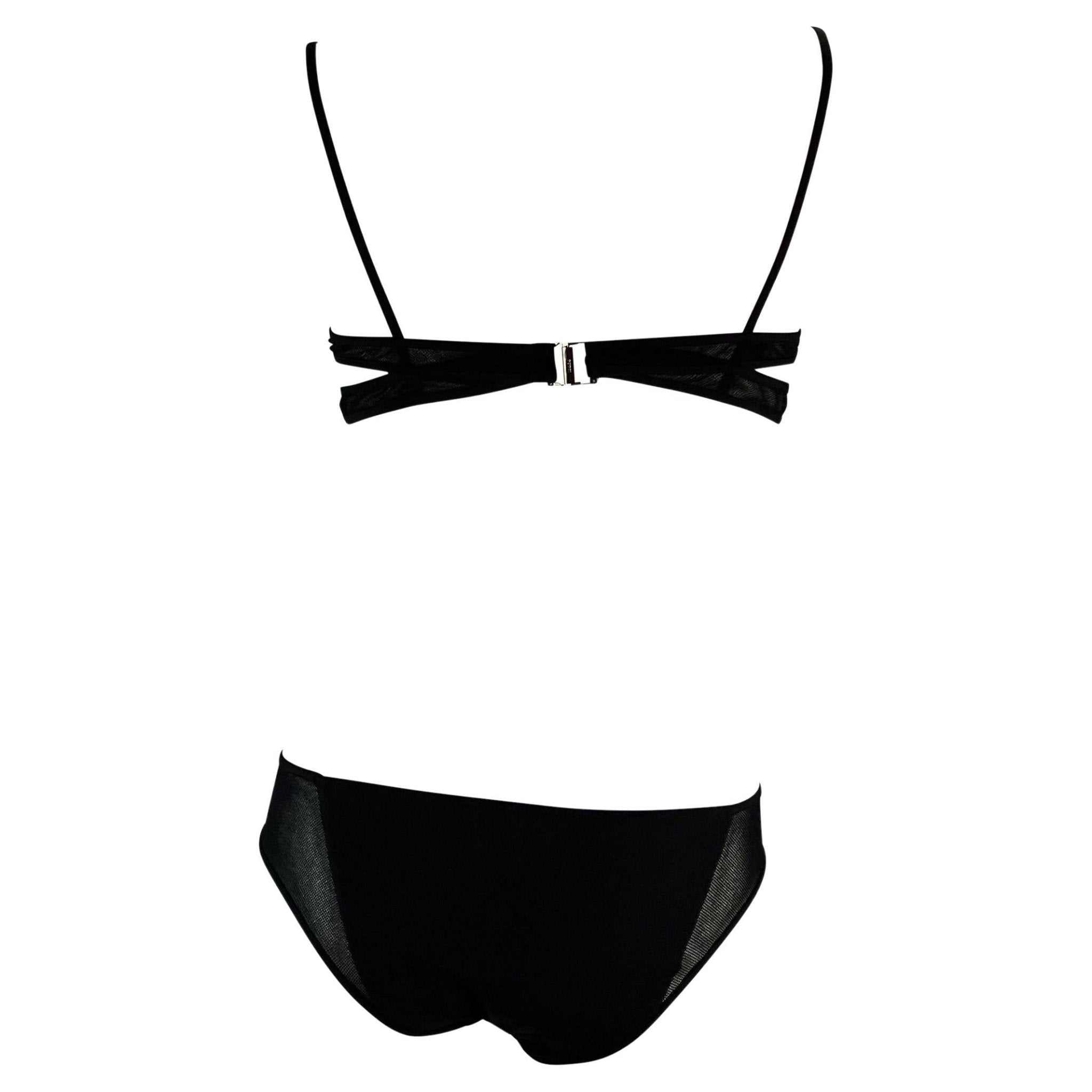 S/S 2002 Gucci by Tom Ford Black Sheer Mesh Bikini Set NWT - RealList