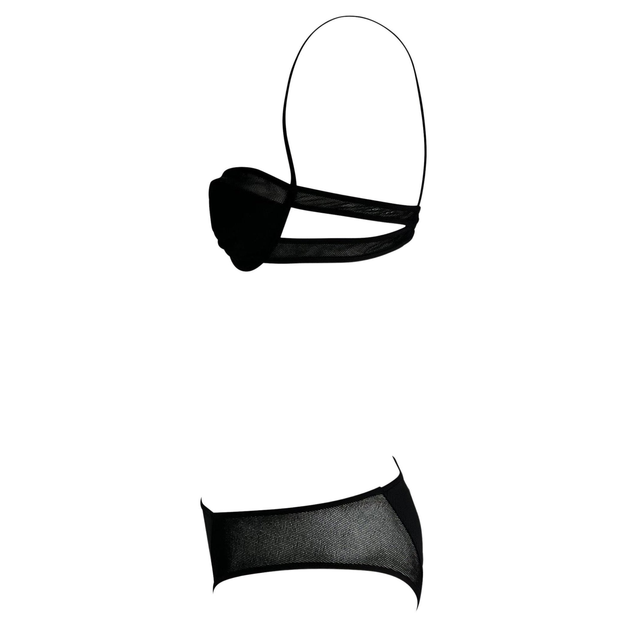 S/S 2002 Gucci by Tom Ford Black Sheer Mesh Bikini Set NWT - RealList