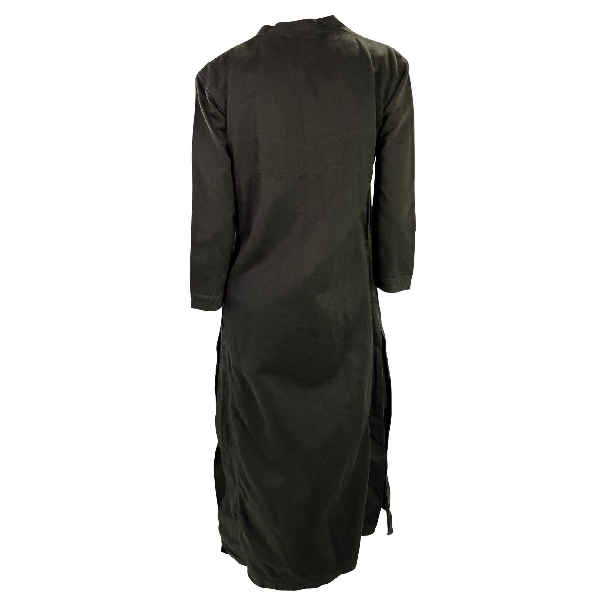 S/S 2002 Gucci by Tom Ford Brown Cotton Oversized Cotton Duster Coat Dress - RealList