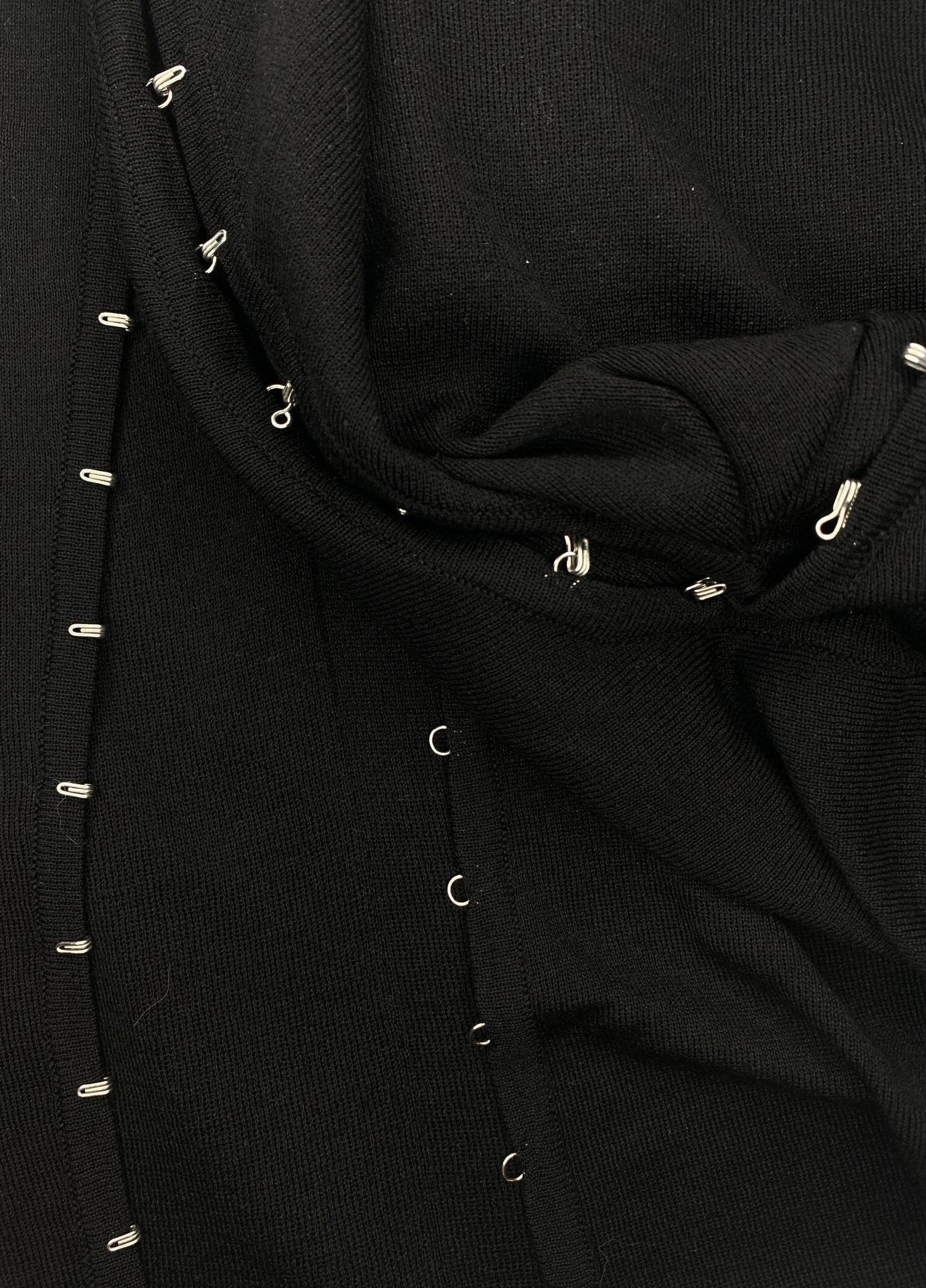 S/S 2002 Gucci by Tom Ford Knit Hook Closure Runway Black Knit Dress Set - RealList