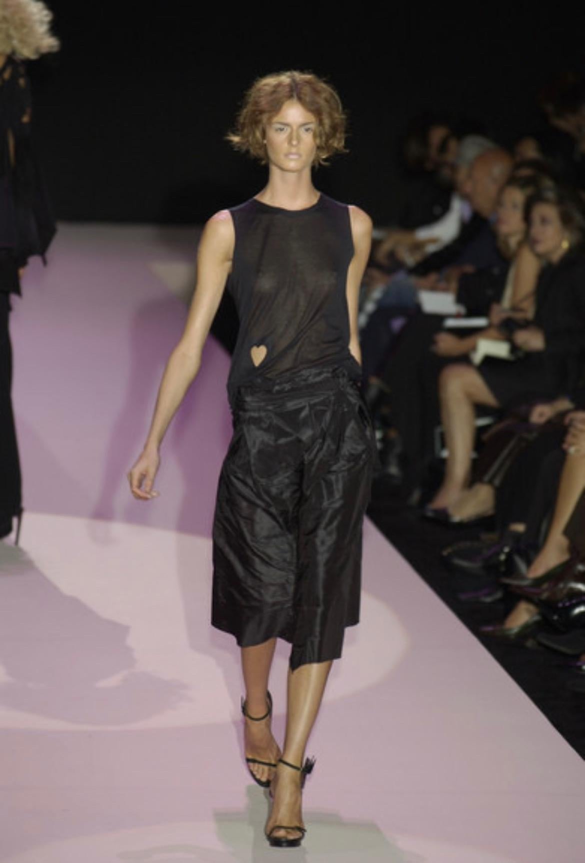 S/S 2002 Gucci by Tom Ford Runway Black Silk Taffeta Belted Wrap Oversized Skirt - RealList