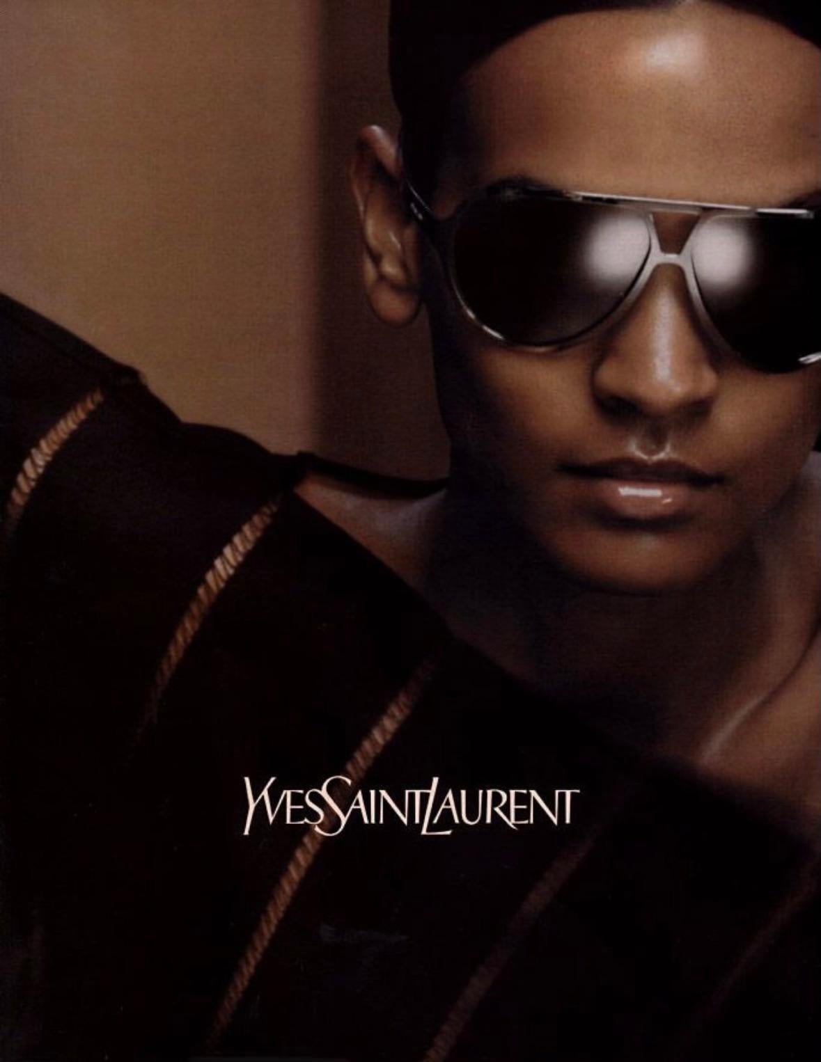 S/S 2002 YSL Rive Gauche by Tom Ford Black Knit Caftan Poncho with Fringe - RealList