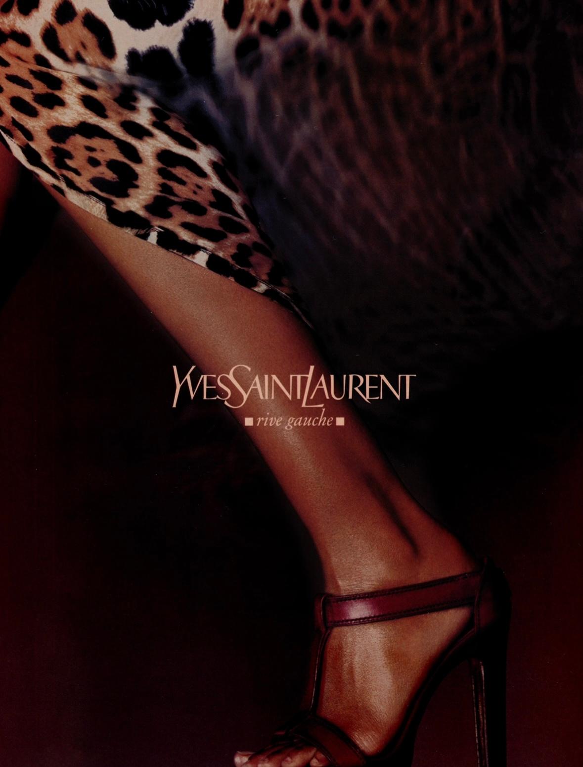 S/S 2002 Yves Saint Laurent by Tom Ford Runway Jaguar Print Chiffon Wrap Gown - RealList