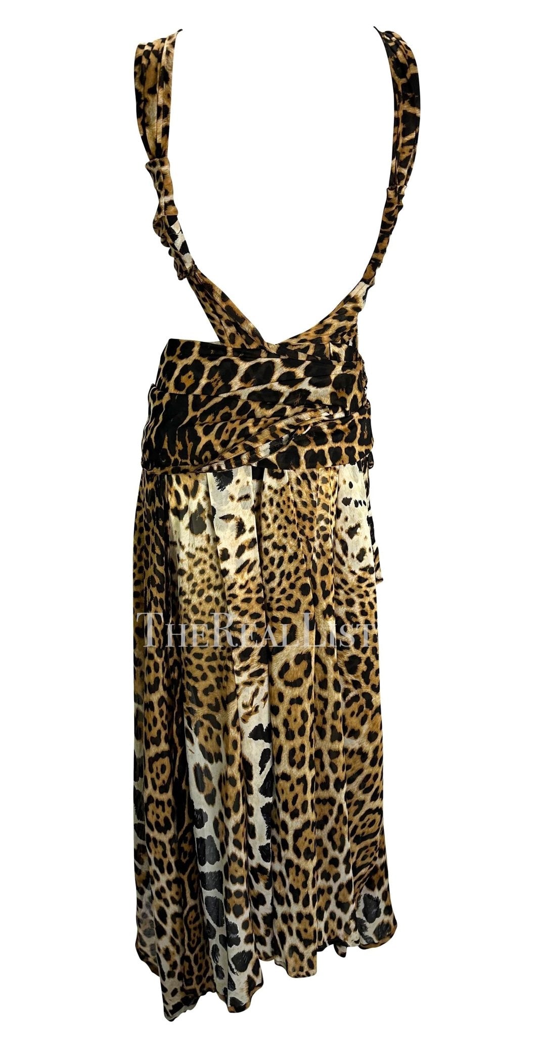 S/S 2002 Yves Saint Laurent by Tom Ford Runway Jaguar Print Chiffon Wrap Gown - RealList