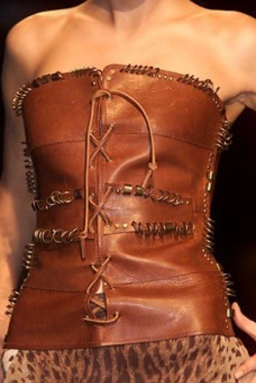 S/S 2002 Yves Saint Laurent by Tom Ford Safari Distressed Suede Studded Vest - RealList