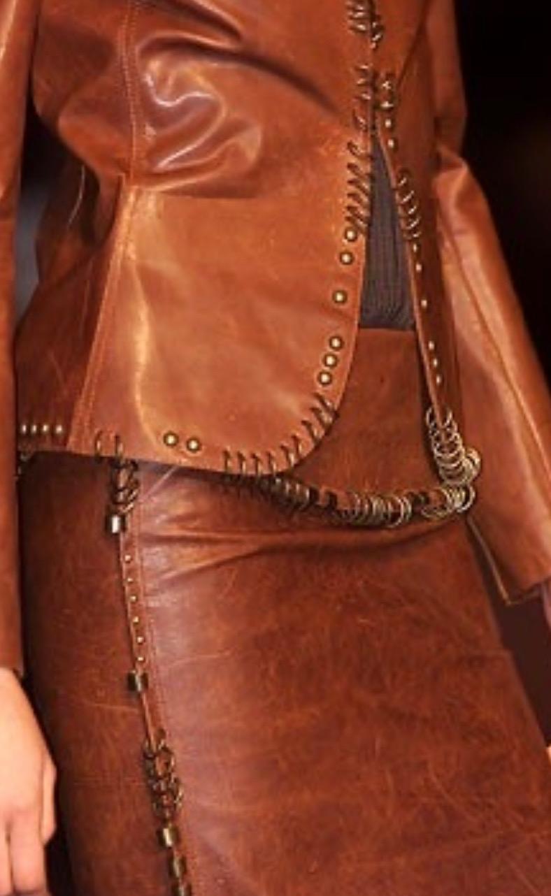 S/S 2002 Yves Saint Laurent by Tom Ford Safari Distressed Suede Studded Vest - RealList