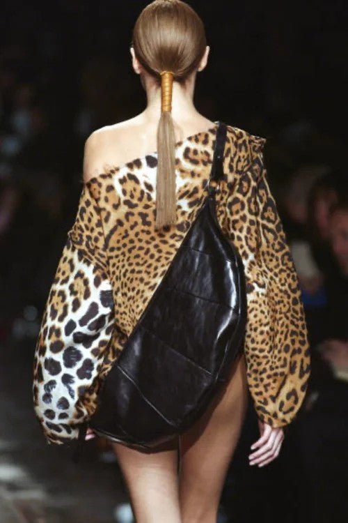 S/S 2002 Yves Saint Laurent by Tom Ford Safari Jaguar Print Sheer Silk Blouse - RealList