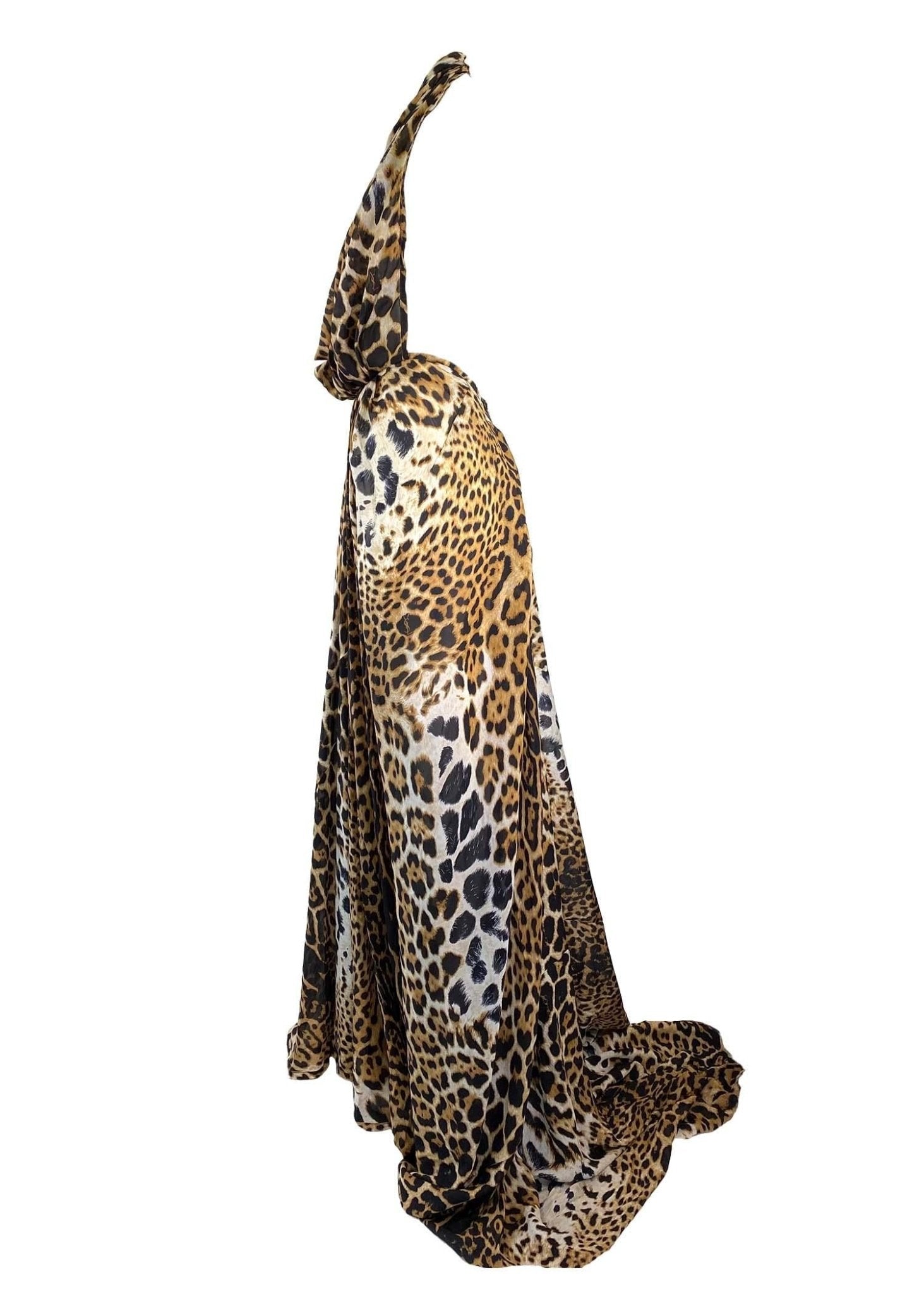 S/S 2002 Yves Saint Laurent by Tom Ford Silk Jaguar Print Gown Safari - RealList
