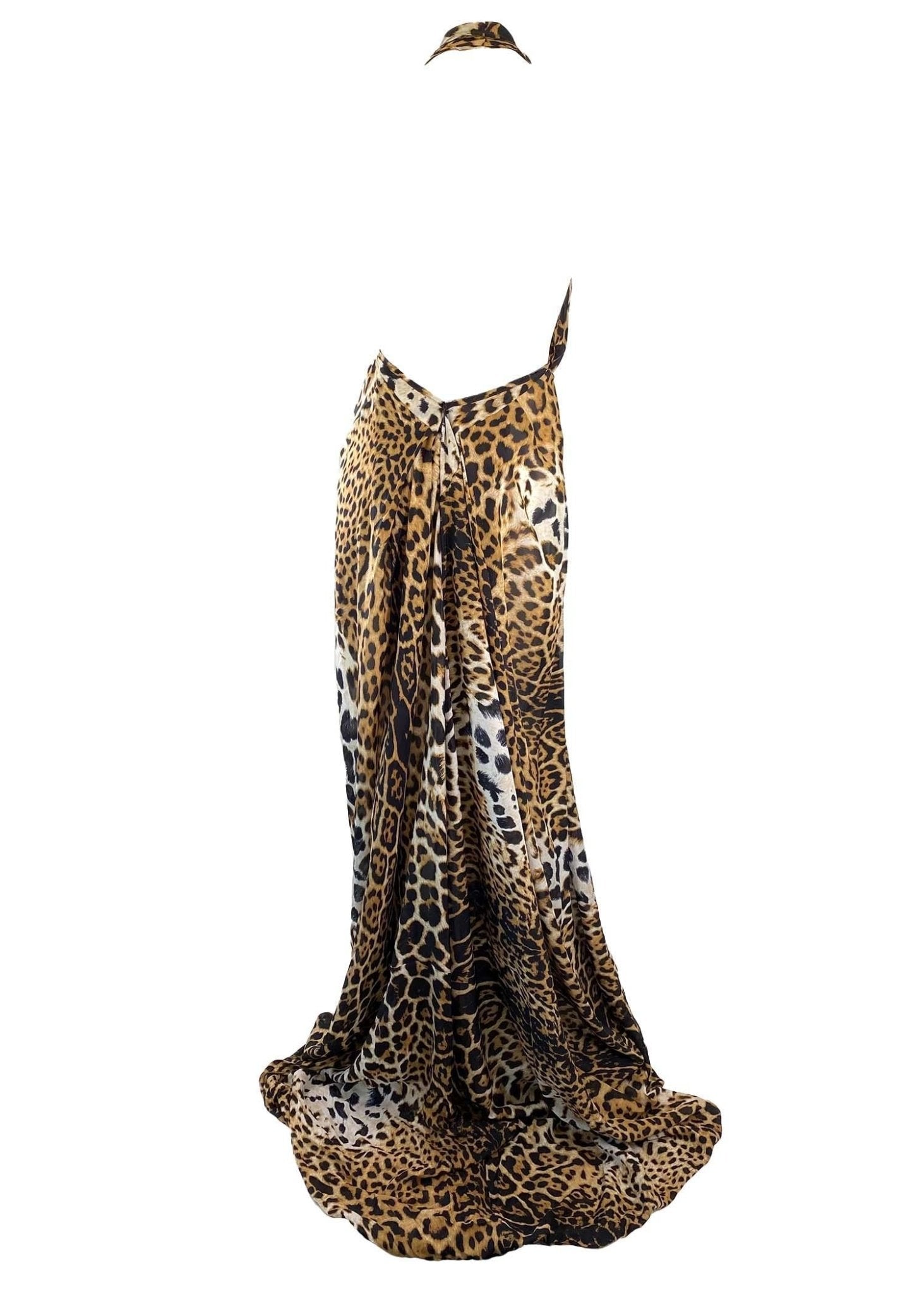 S/S 2002 Yves Saint Laurent by Tom Ford Silk Jaguar Print Gown Safari - RealList