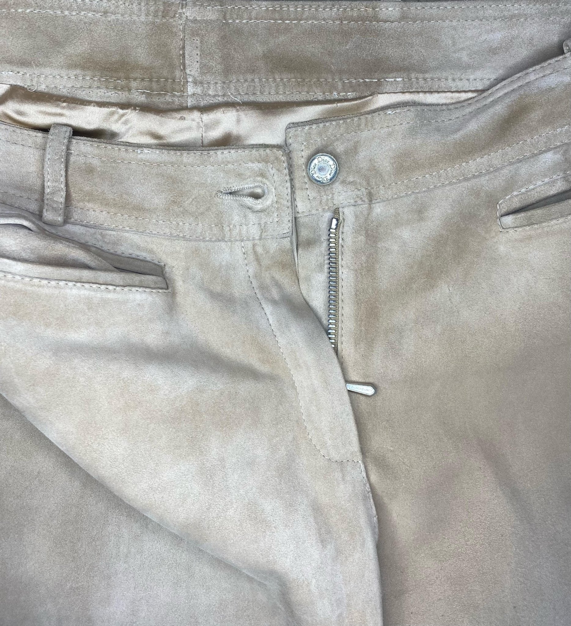 S/S 2003 Christian Dior by John Galliano Suede Lace Up Jacket Pants Suit Set - RealList