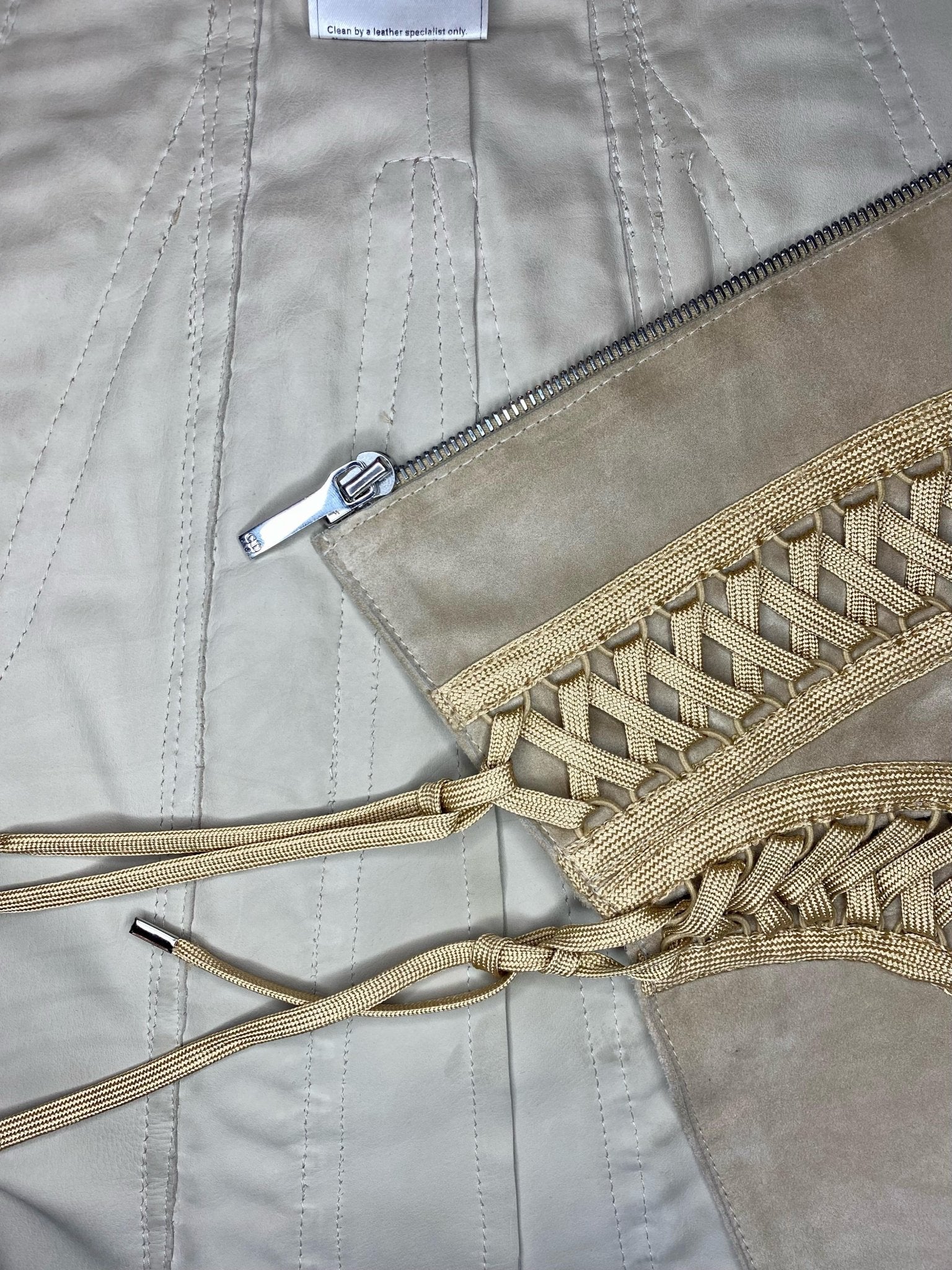 S/S 2003 Christian Dior by John Galliano Suede Lace Up Jacket Pants Suit Set - RealList