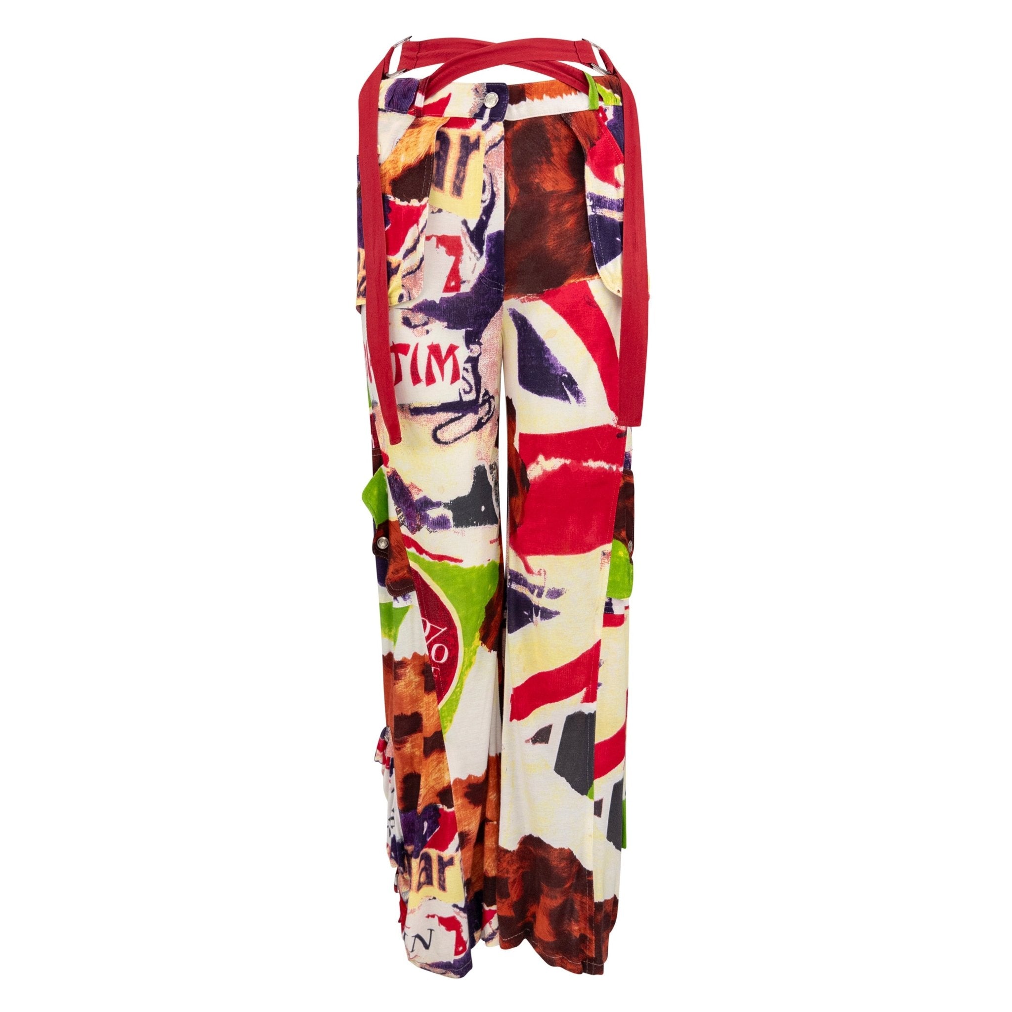 S/S 2003 Christian Dior by John Galliano 'Victim' Print Stretch Cargo Pants - RealList