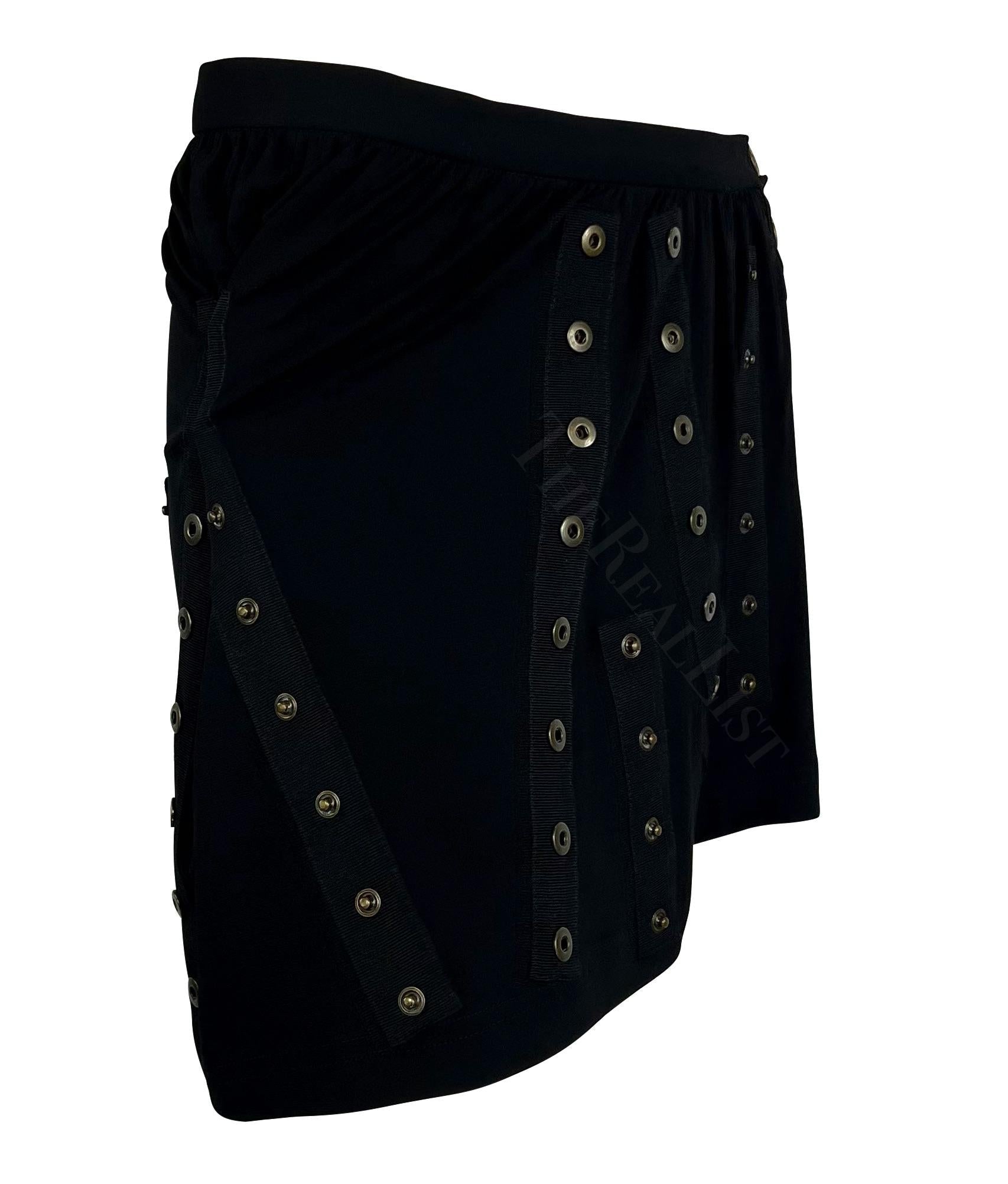 S/S 2003 Dolce & Gabbana ‘Sex and Love Black Snap Wrap Stretch Jersey Mini Skirt - RealList