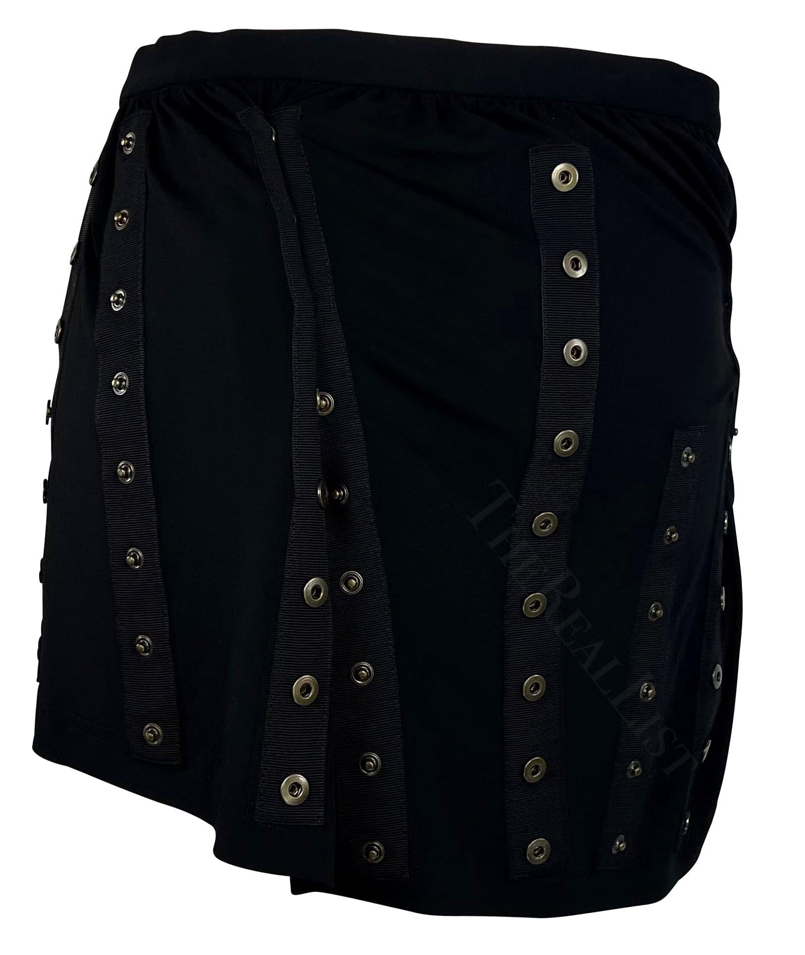 S/S 2003 Dolce & Gabbana ‘Sex and Love Black Snap Wrap Stretch Jersey Mini Skirt - RealList